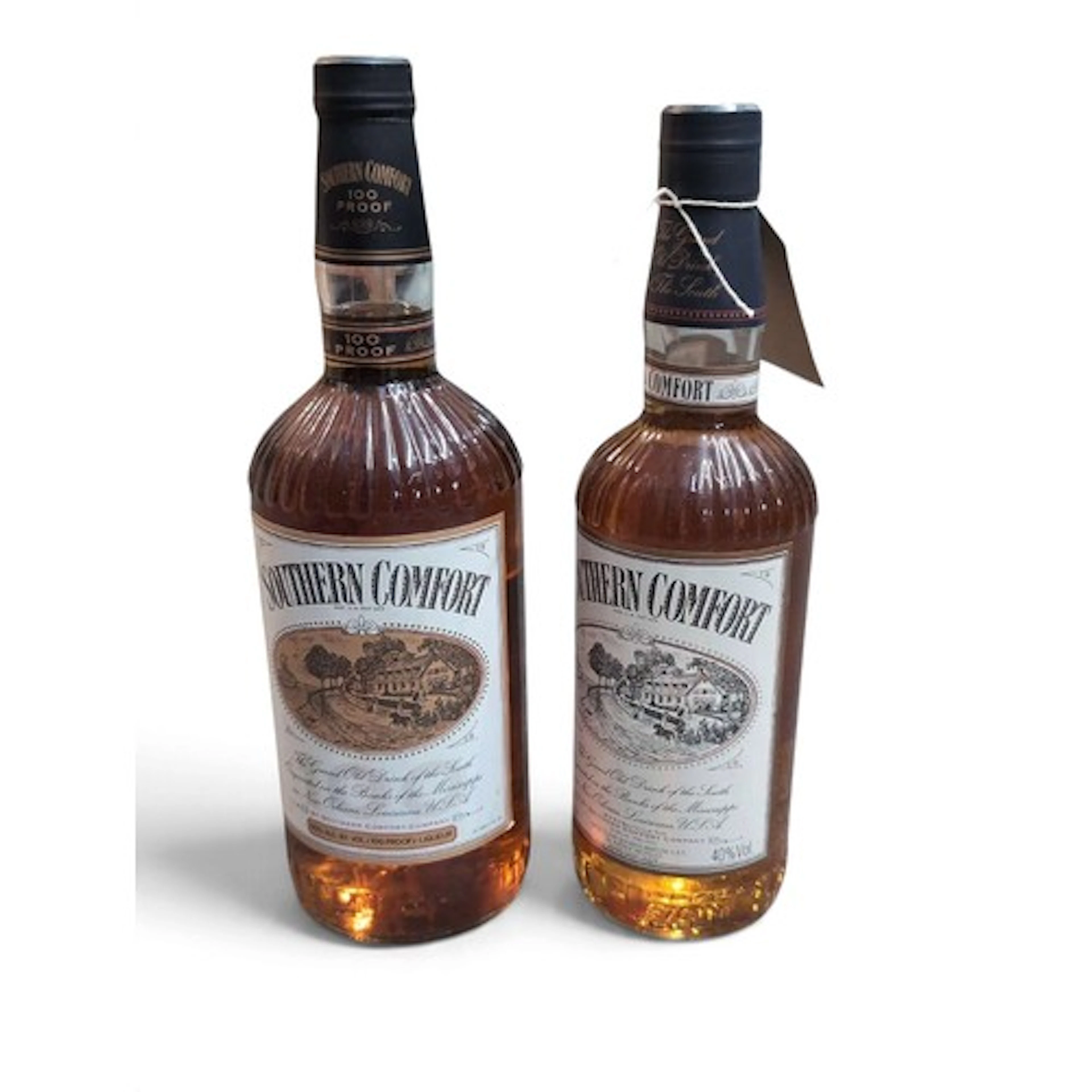 2x bottles of Southern Comfort - 1L & 75cl - unopened