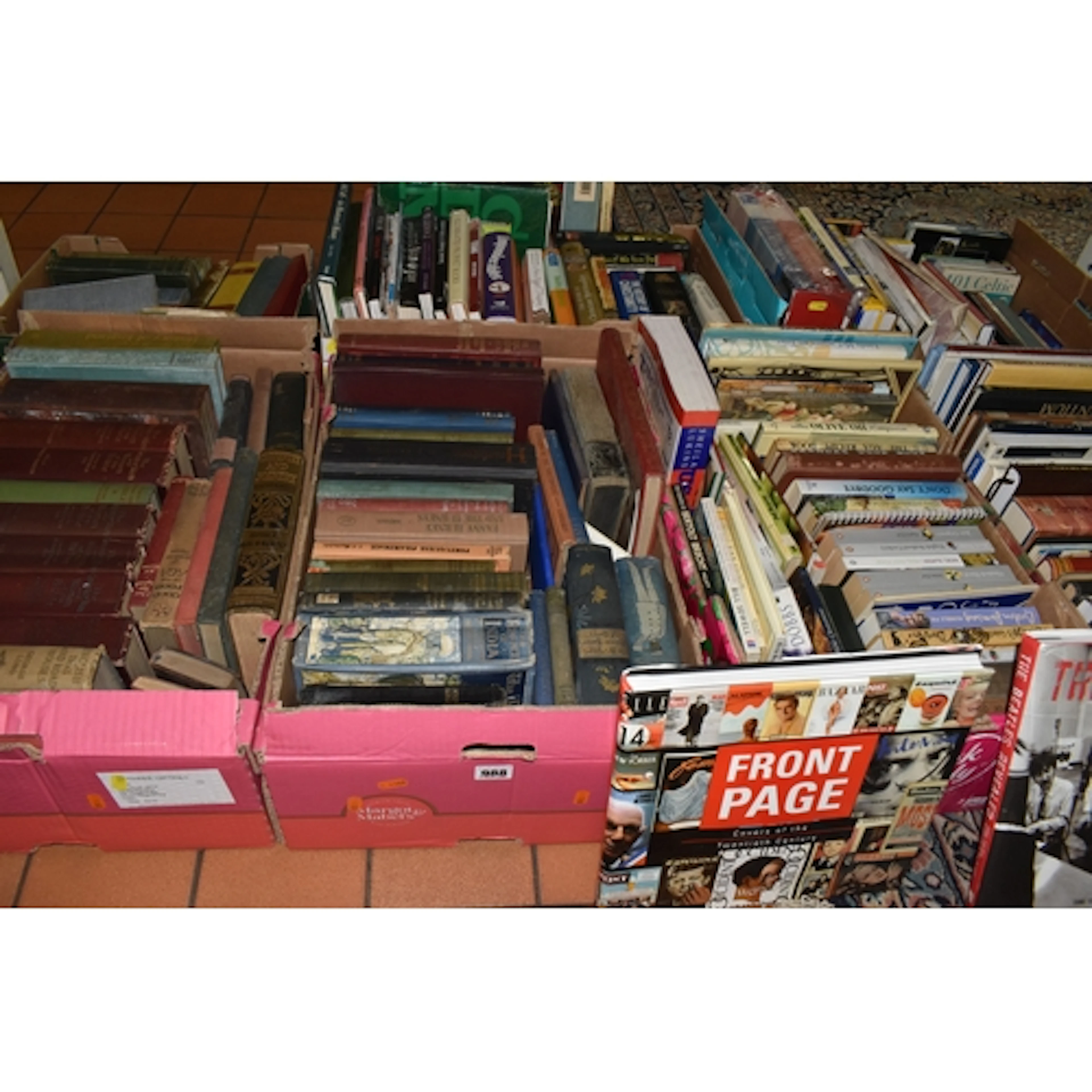 SEVEN BOXES AND LOOSE BOOKS, approximately one hundred and t...