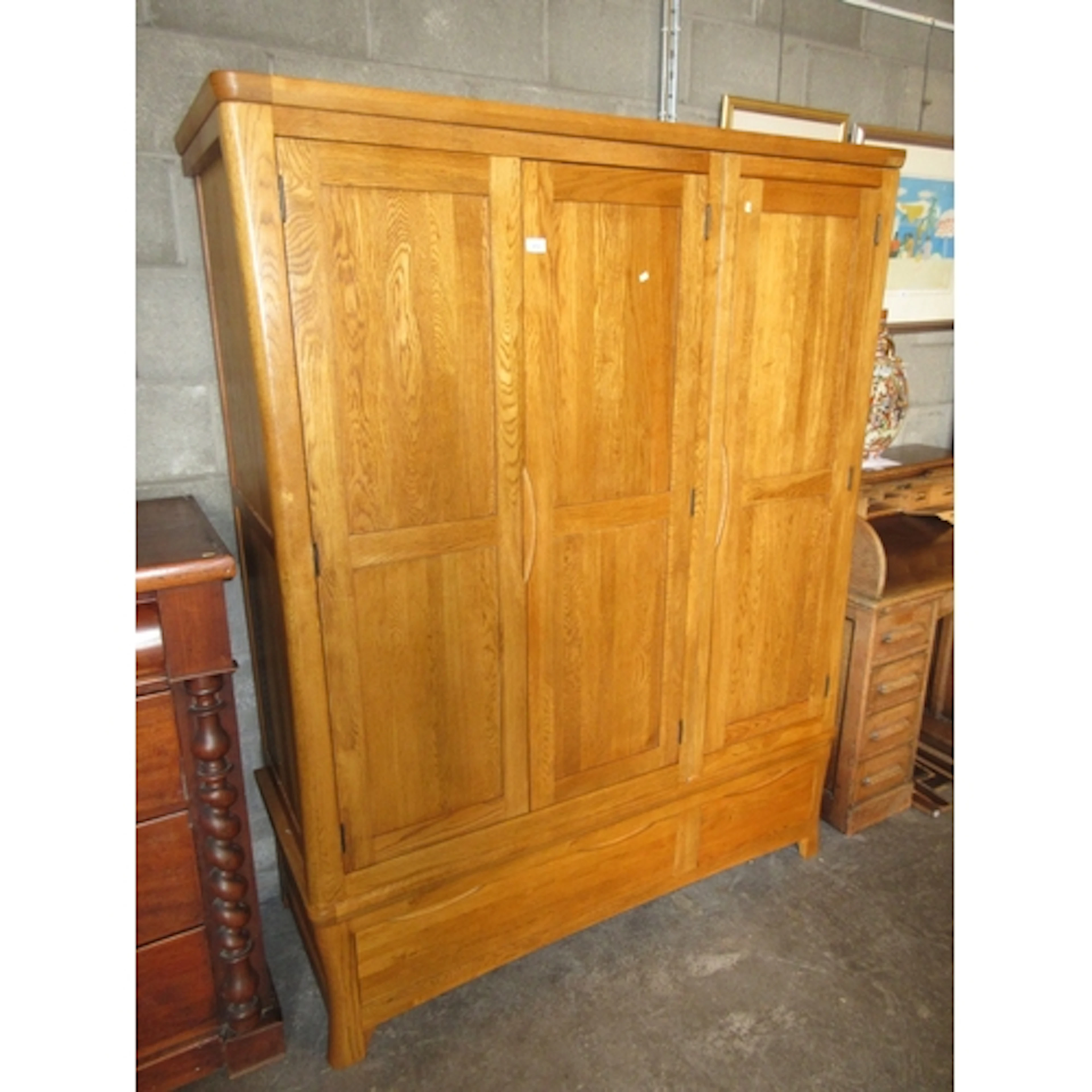 Oak Furniture Land Orrick 3 Door Wardrobe, 140x57x184cm h