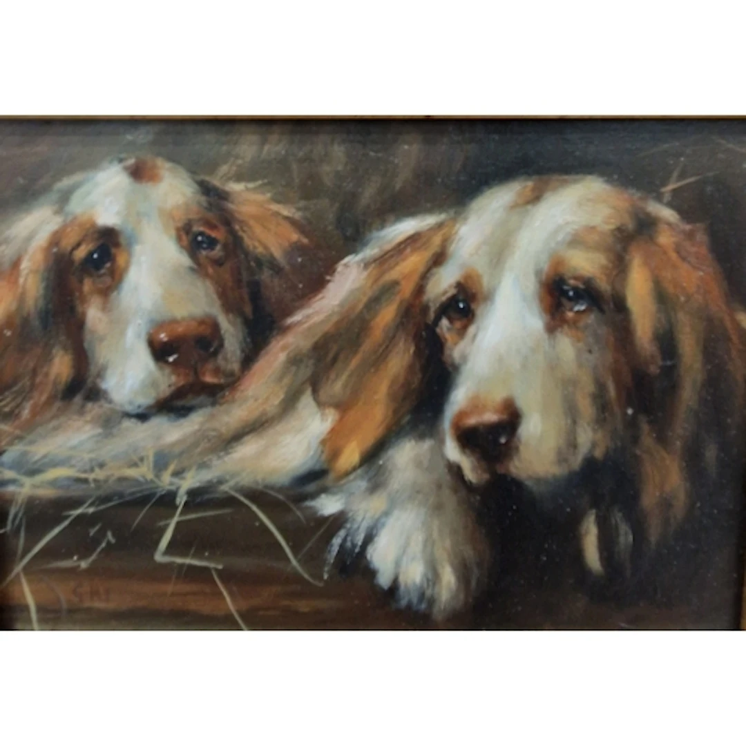 GEOFFREY R. VAUGHAN. Two Spaniels; and A Spaniel Study , sig...