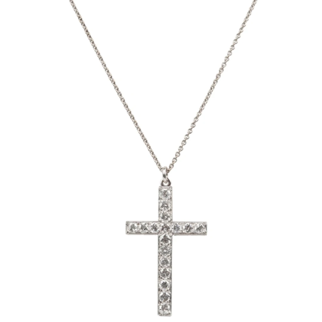 A diamond cross pendant, set with brilliant-cut diamonds tot...