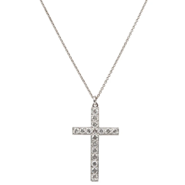 A diamond cross pendant, set with brilliant-cut diamonds tot...