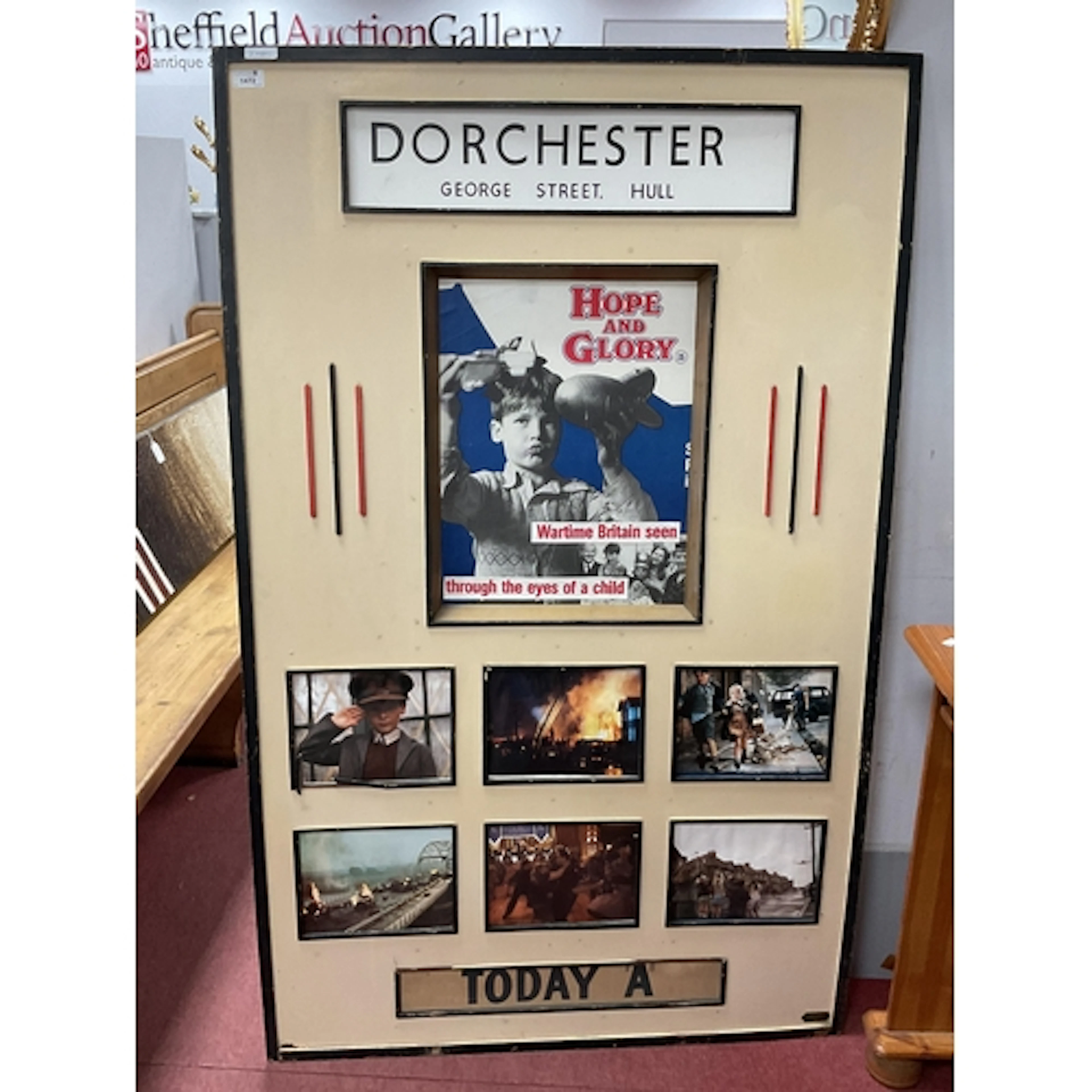 Vintage original cinema display board from the Dorchester Ci...