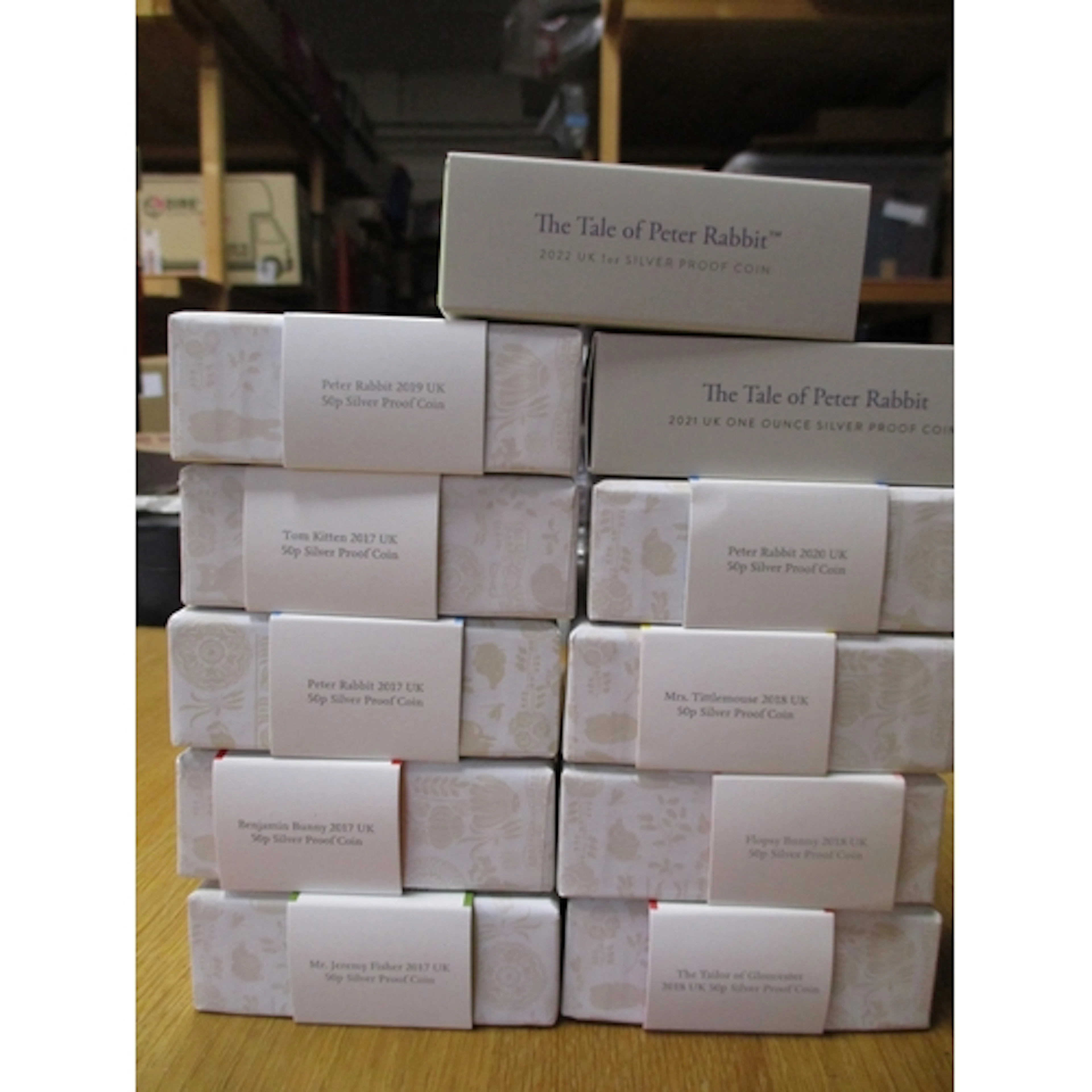 Beatrix Potter collection of boxed silver proofs with 1oz £2...