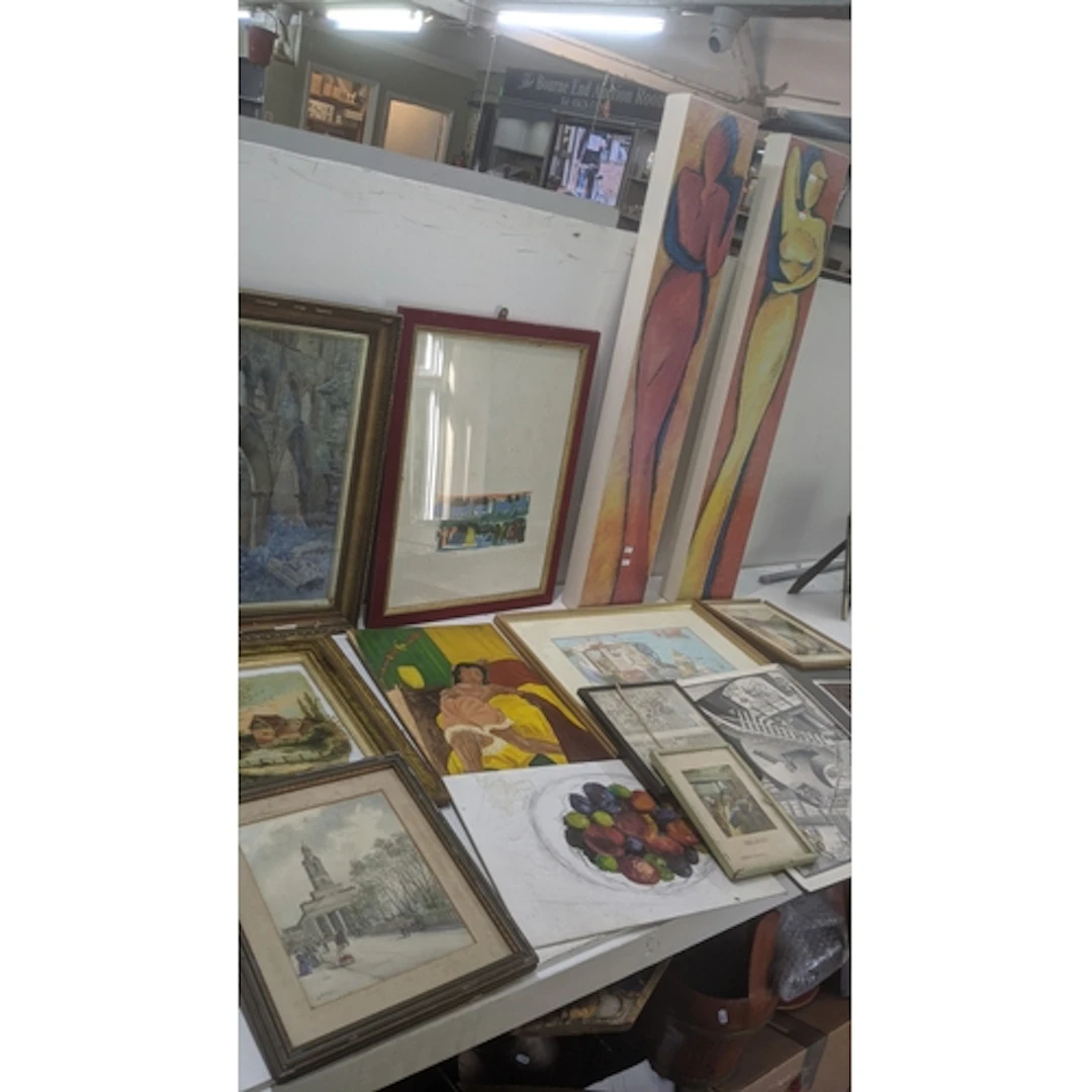Wall art to include a watercolour depicting an Abbey Ruin fr...