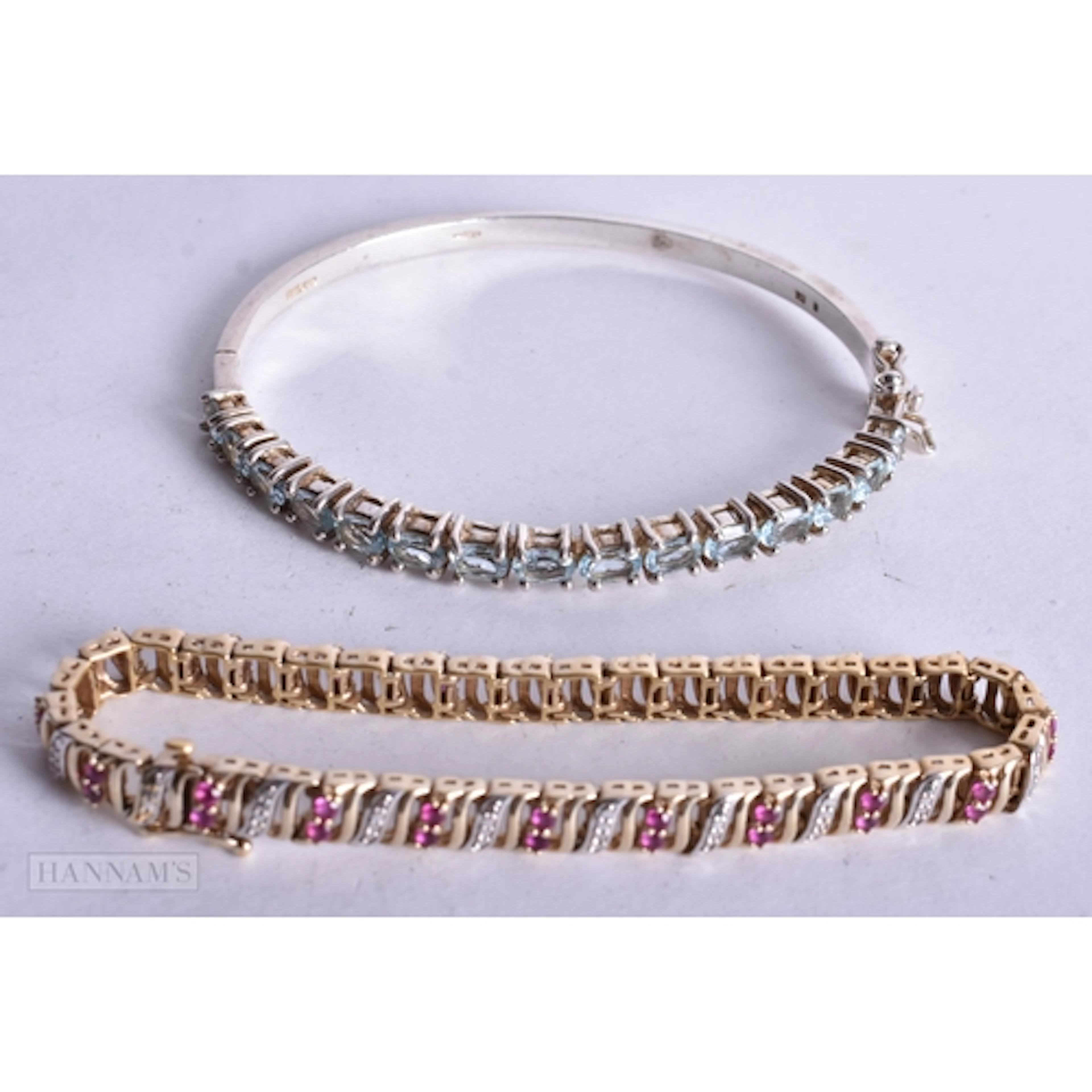 Collection of Sterling Silver Bracelets inc. Topaz, Enhanced...