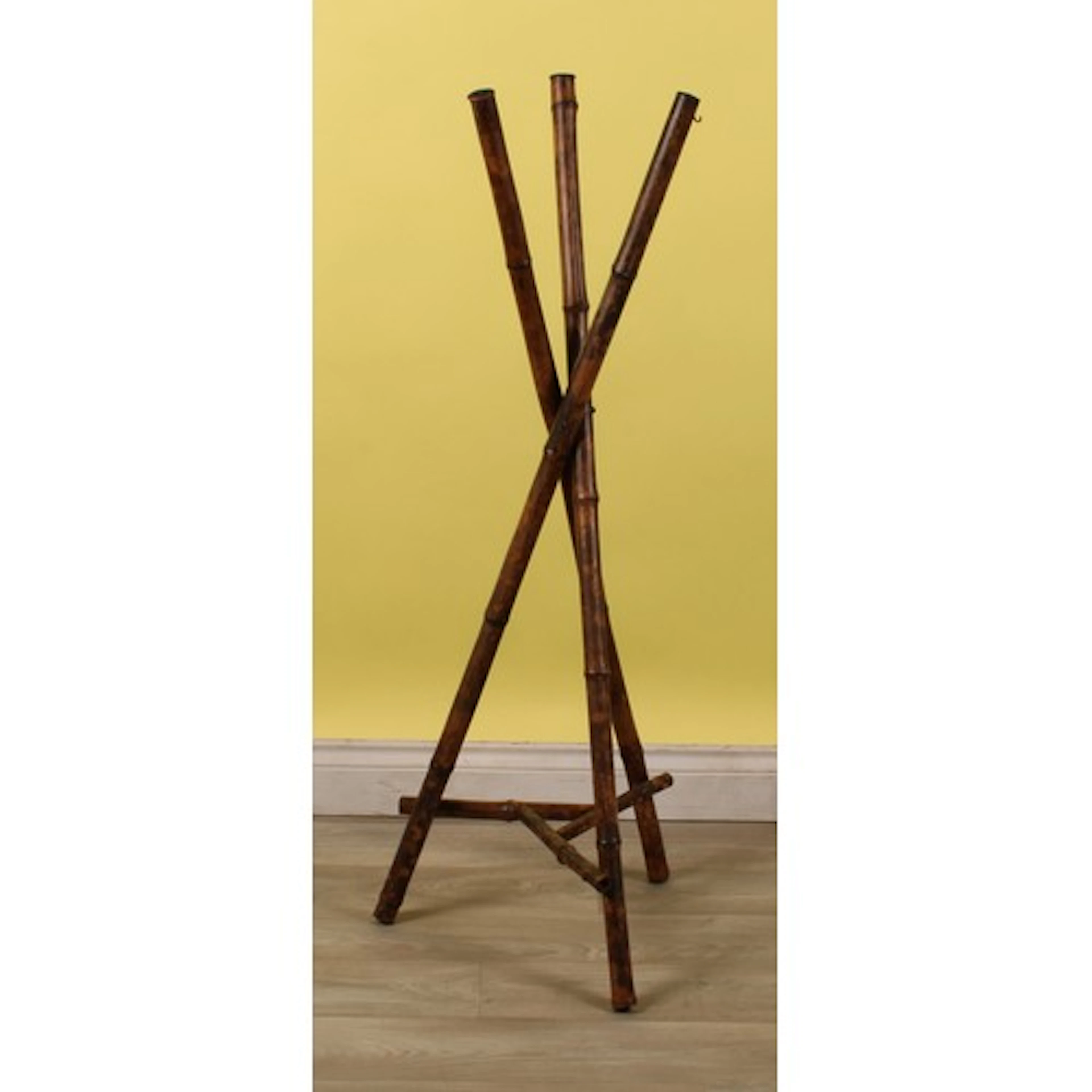 An Aesthetic Movement bamboo jardiniere or plant stand, each...