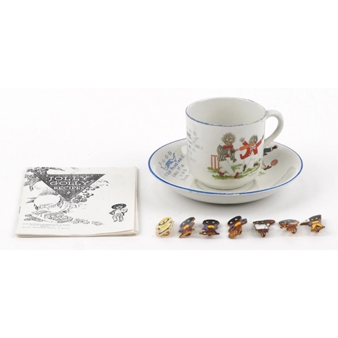 Rare masonic interest RAOB porcelain cup and saucer hand pai...