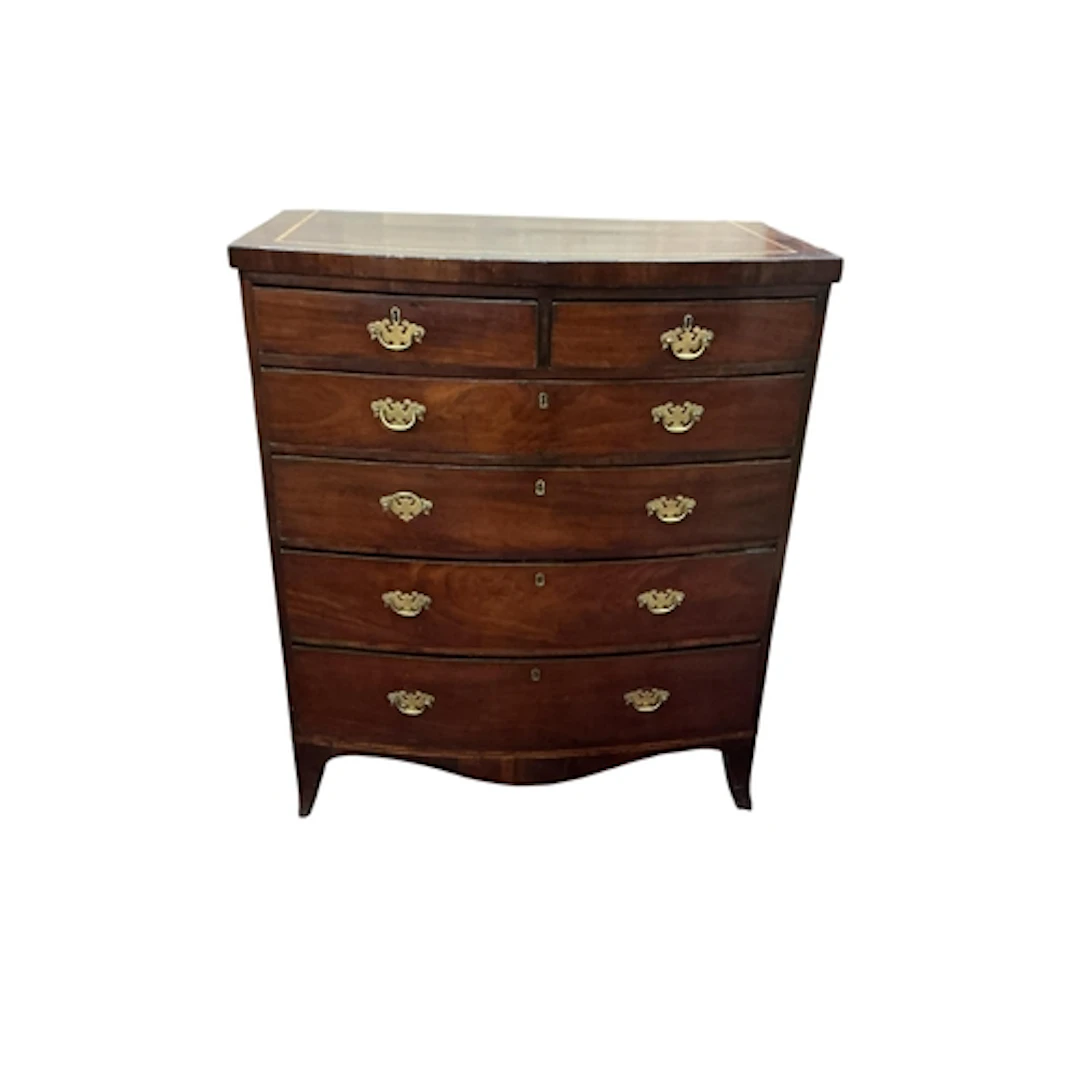 A Regency mahogany bowfront chest of drawers, width 94cm, de...
