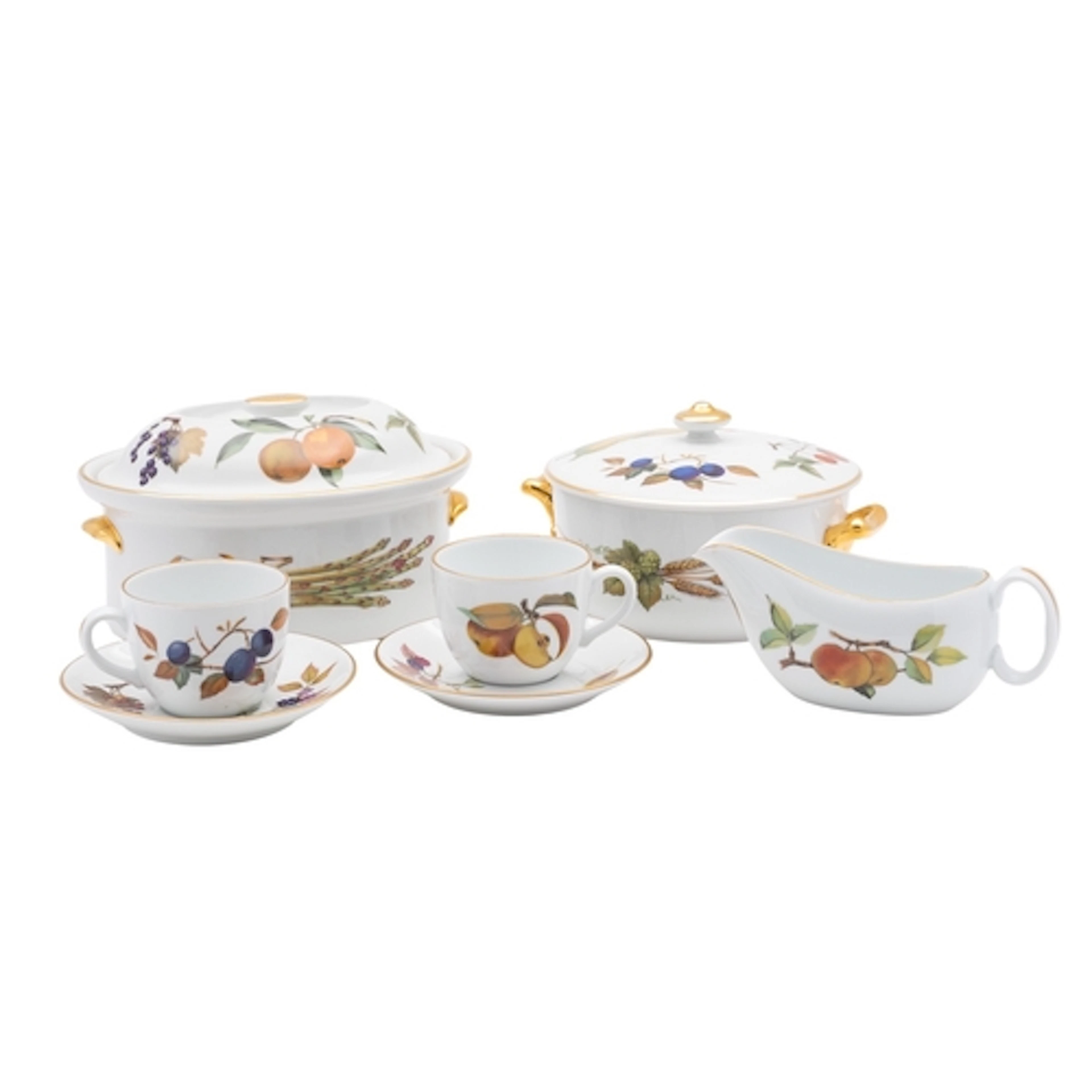 A Royal Worcester Evesham pattern part service comprising: s...
