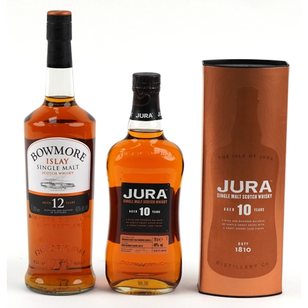 Two bottles of whisky comprising Jura Single Malt Scotch whi...