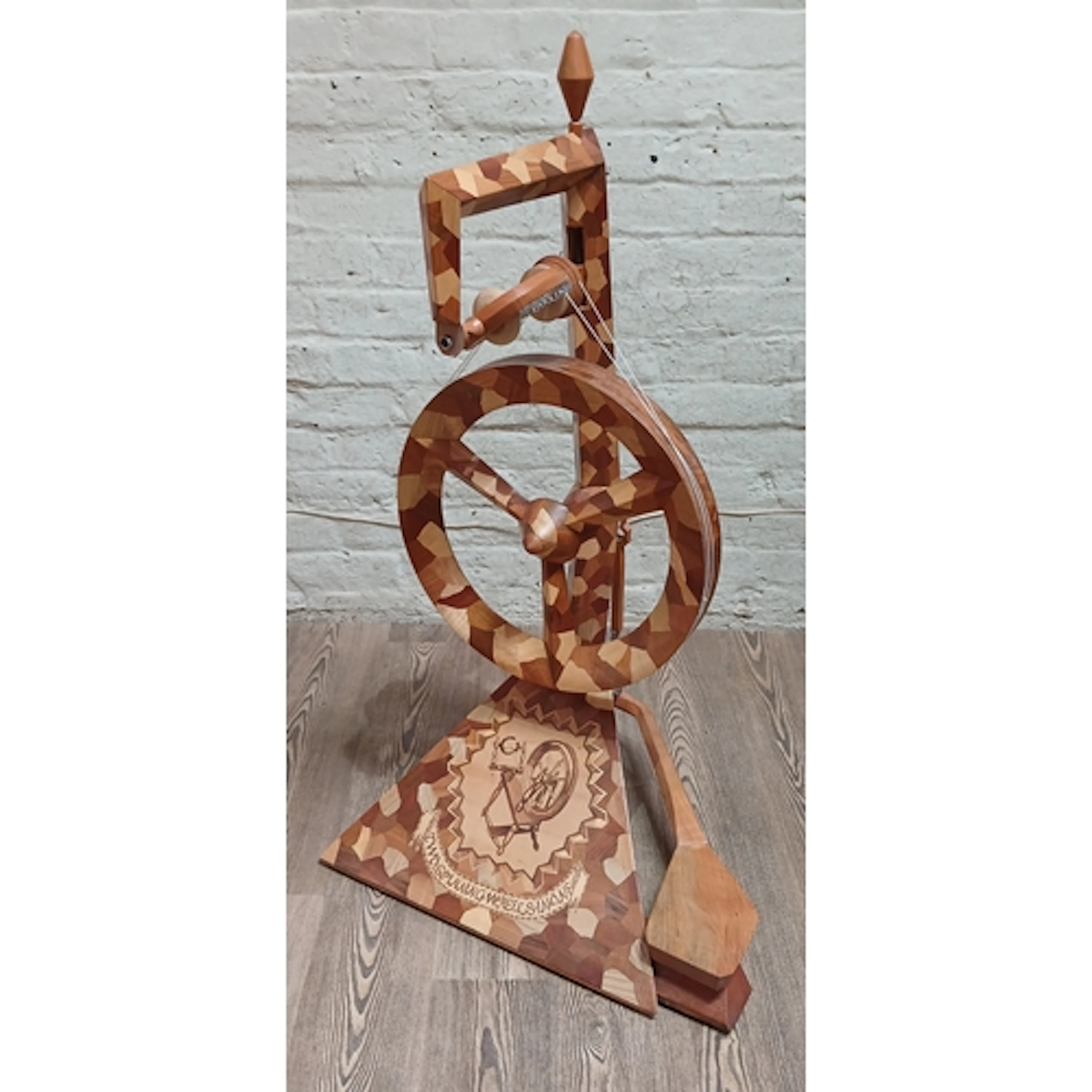 John Southworth Prescott (b1939), spinning wheel, parquetry ...