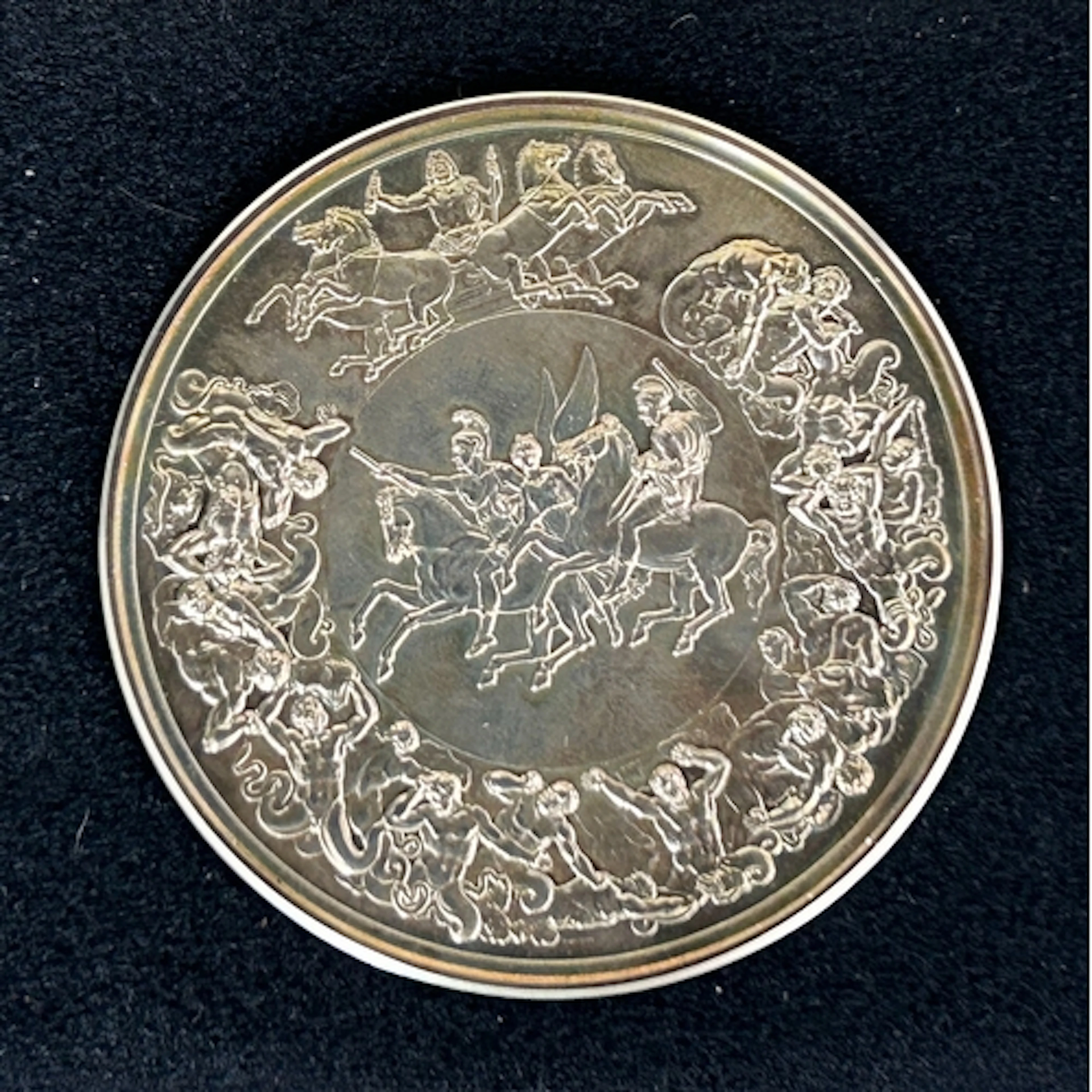 Battle of Waterloo 175th Anniversary commemorative silver me...
