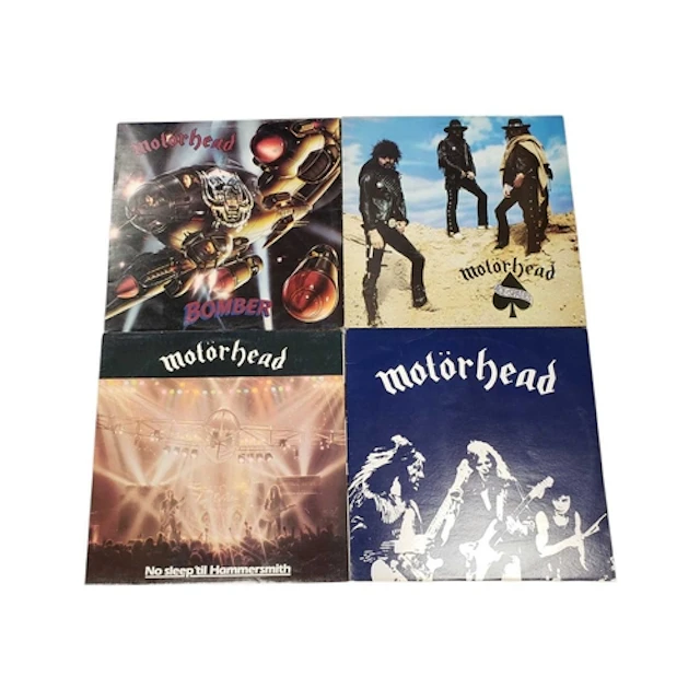 Motorhead - Four late 20th century vintage LP vinyl records....