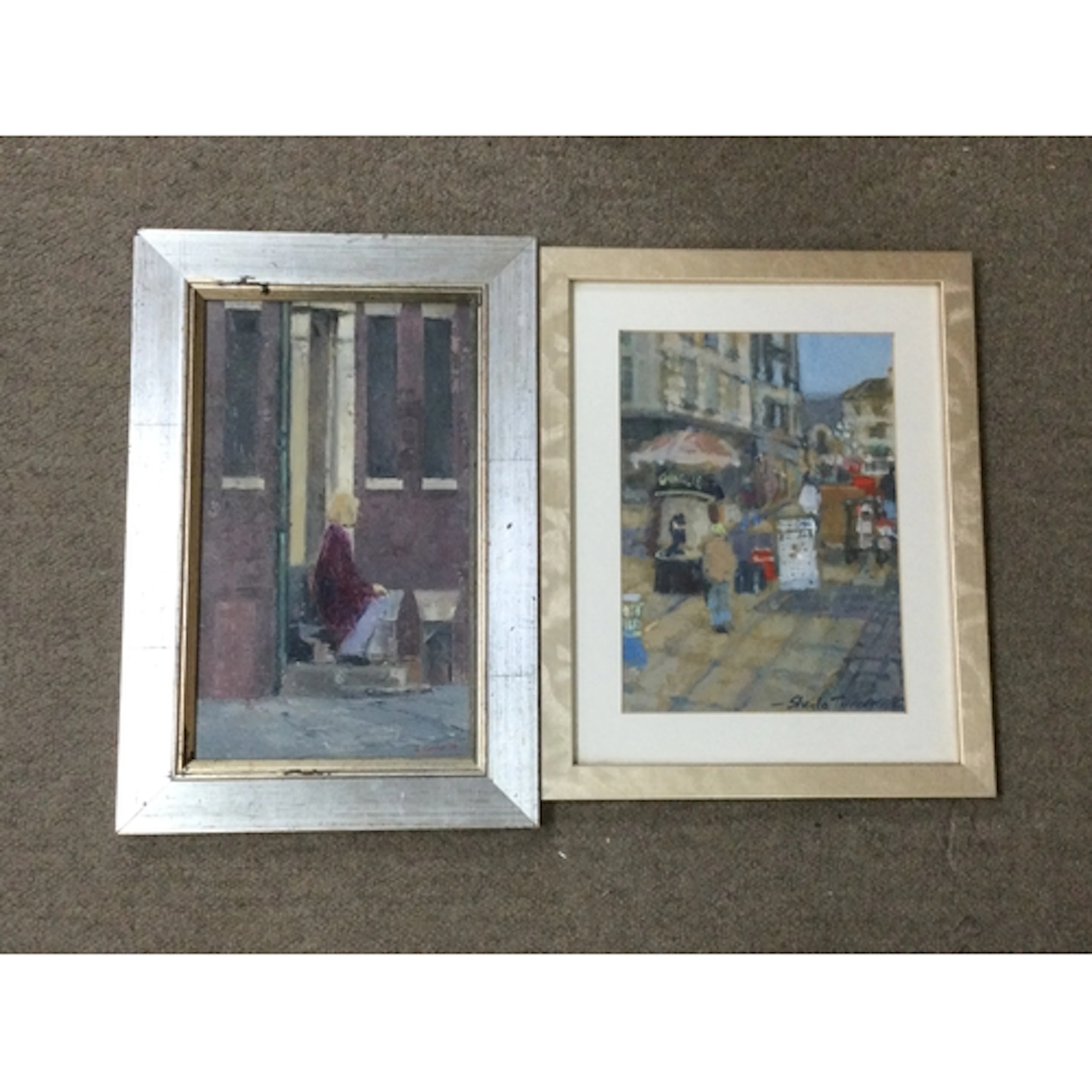 Two pictures oil paintings, girls life from a stoneste...