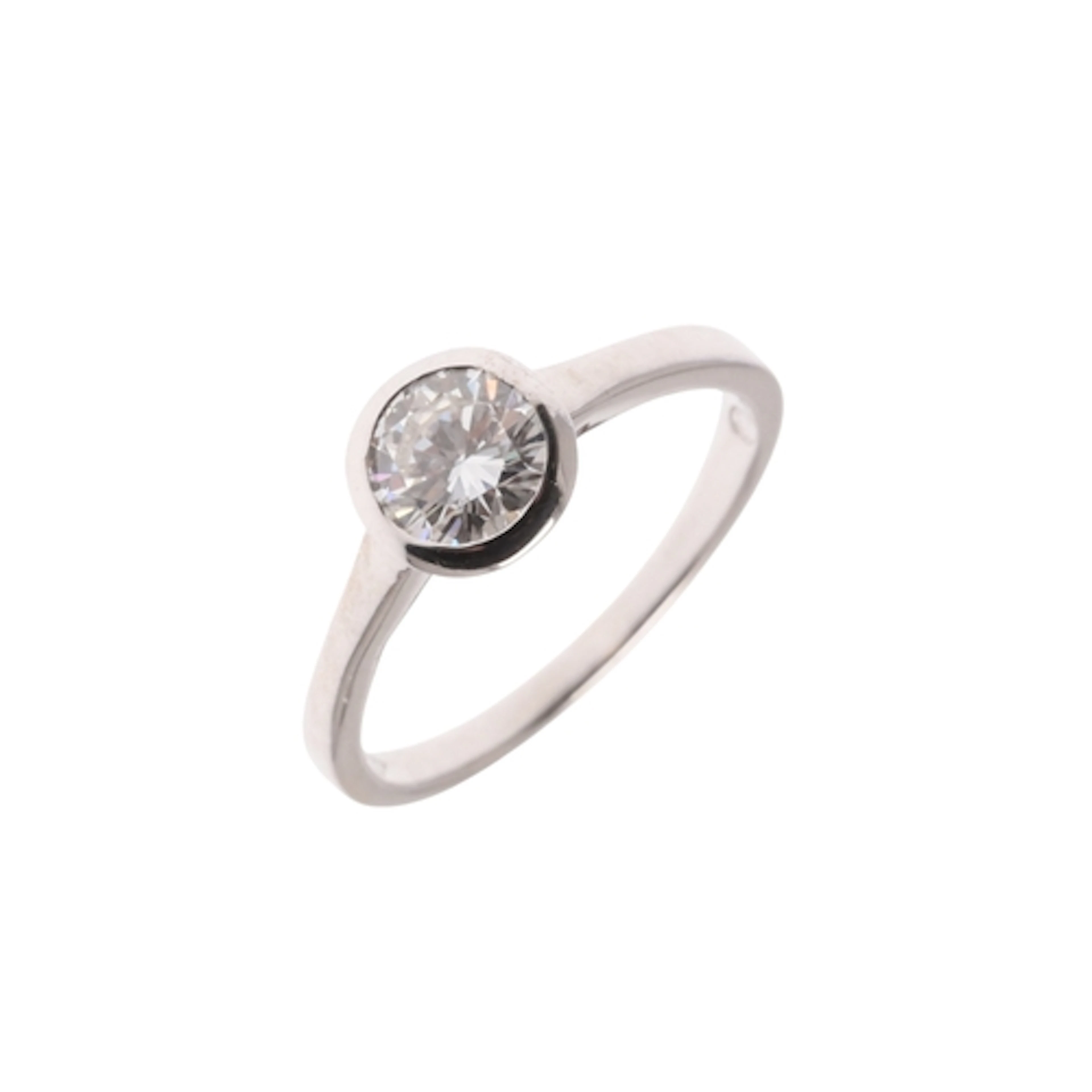 A DIAMOND SOLITAIRE RING. set with a brilliant-cut diamond w...