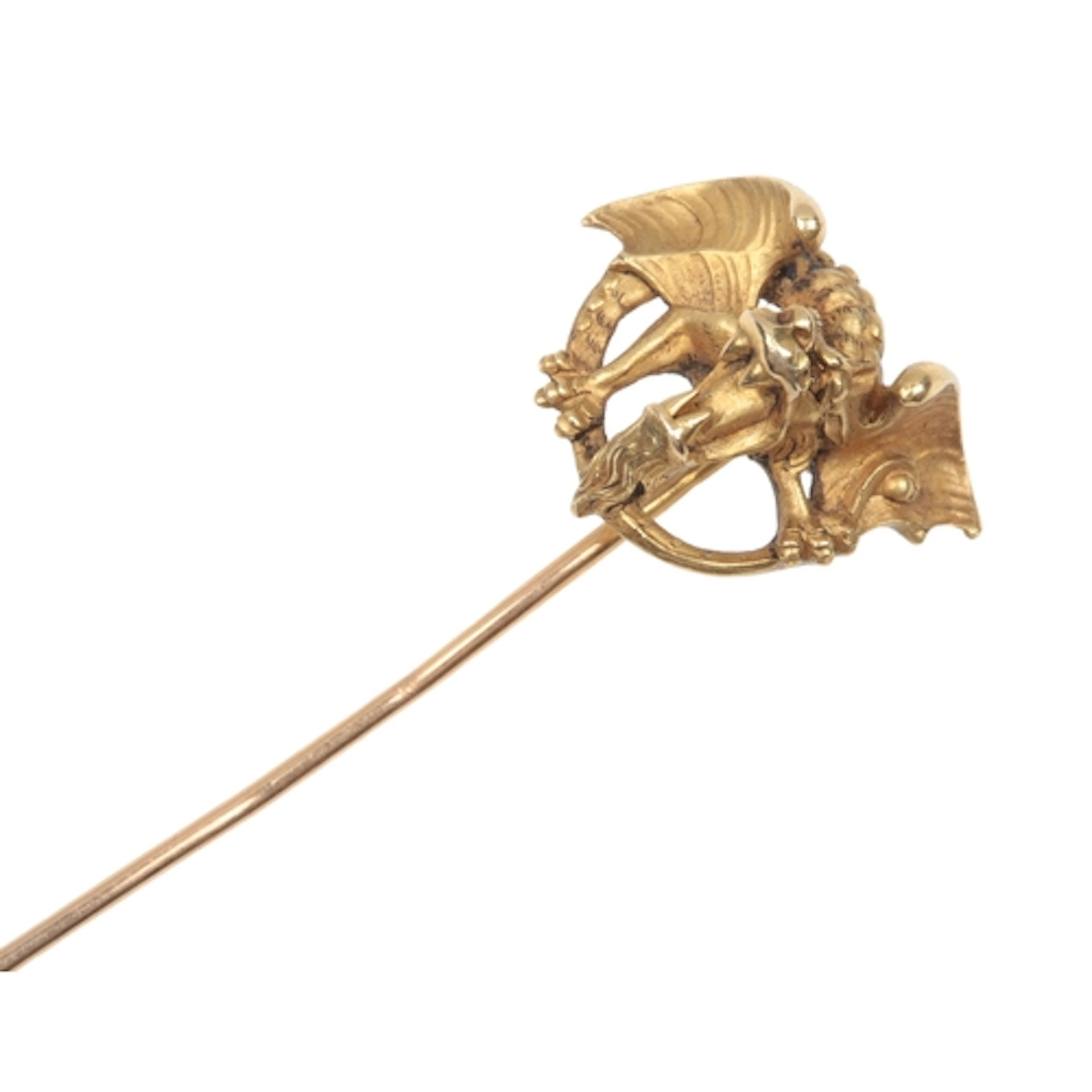 René Boivin, a gold stick pin, France, early 20th century, d...