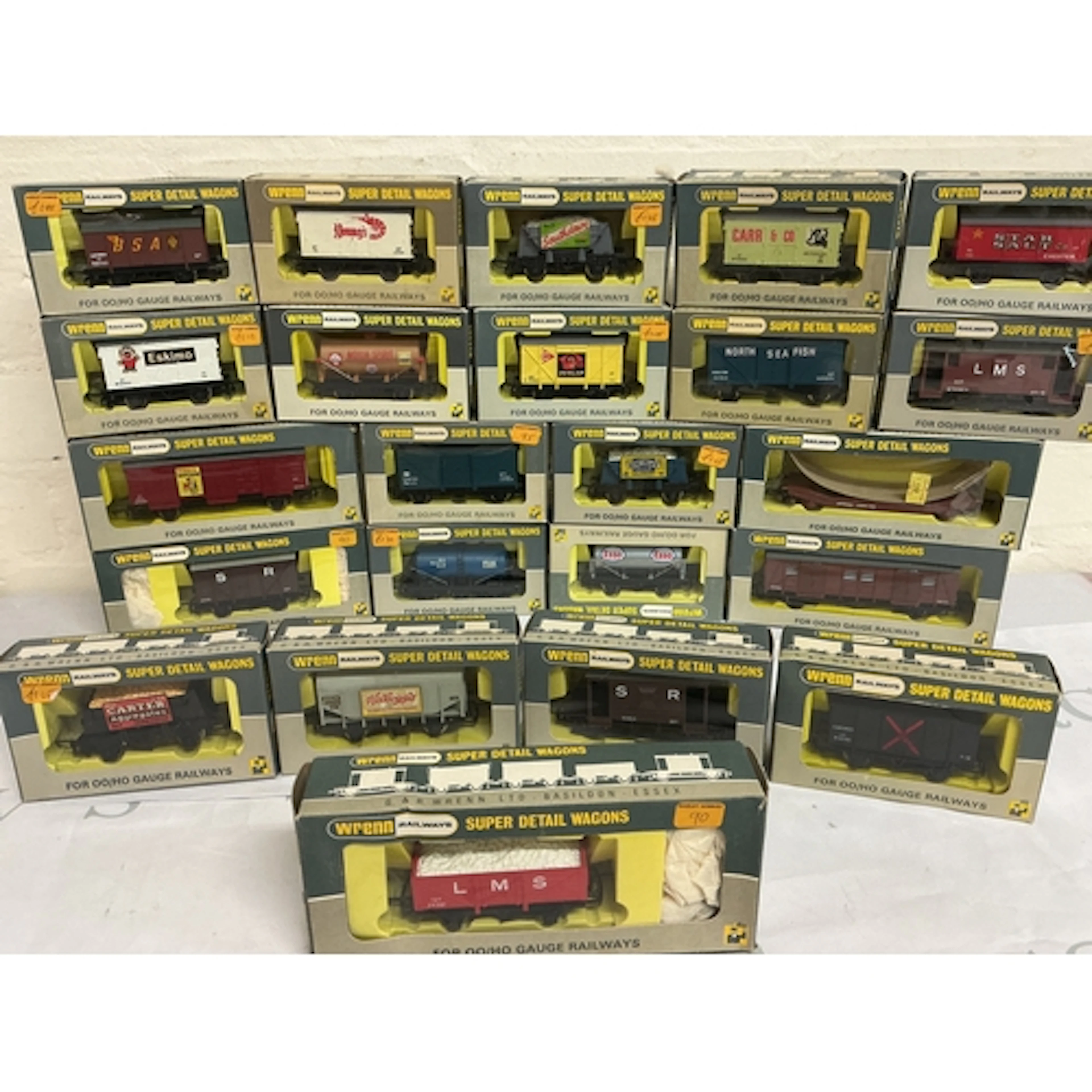 A Large Box Containing A Collection Of 00 Gauge Wagons. incl...