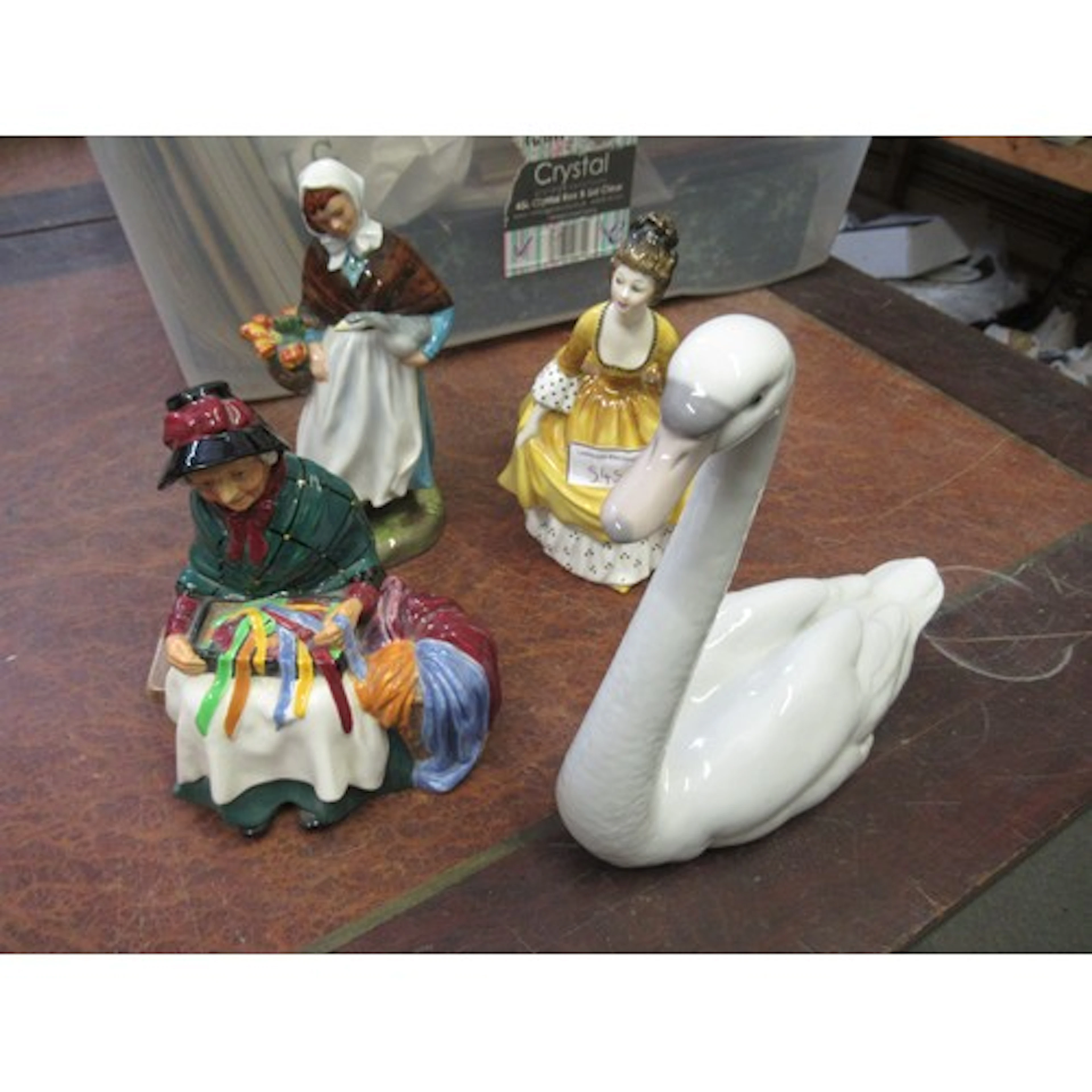 Group of three Royal Doulton figures 'Country Lass', 'Corali...
