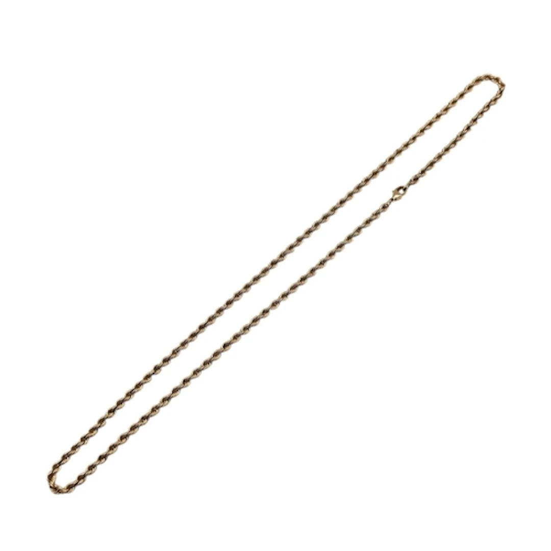 A VINTAGE 9CT GOLD ROPE TWIST NECKLACE. (approx 26g, approx ...