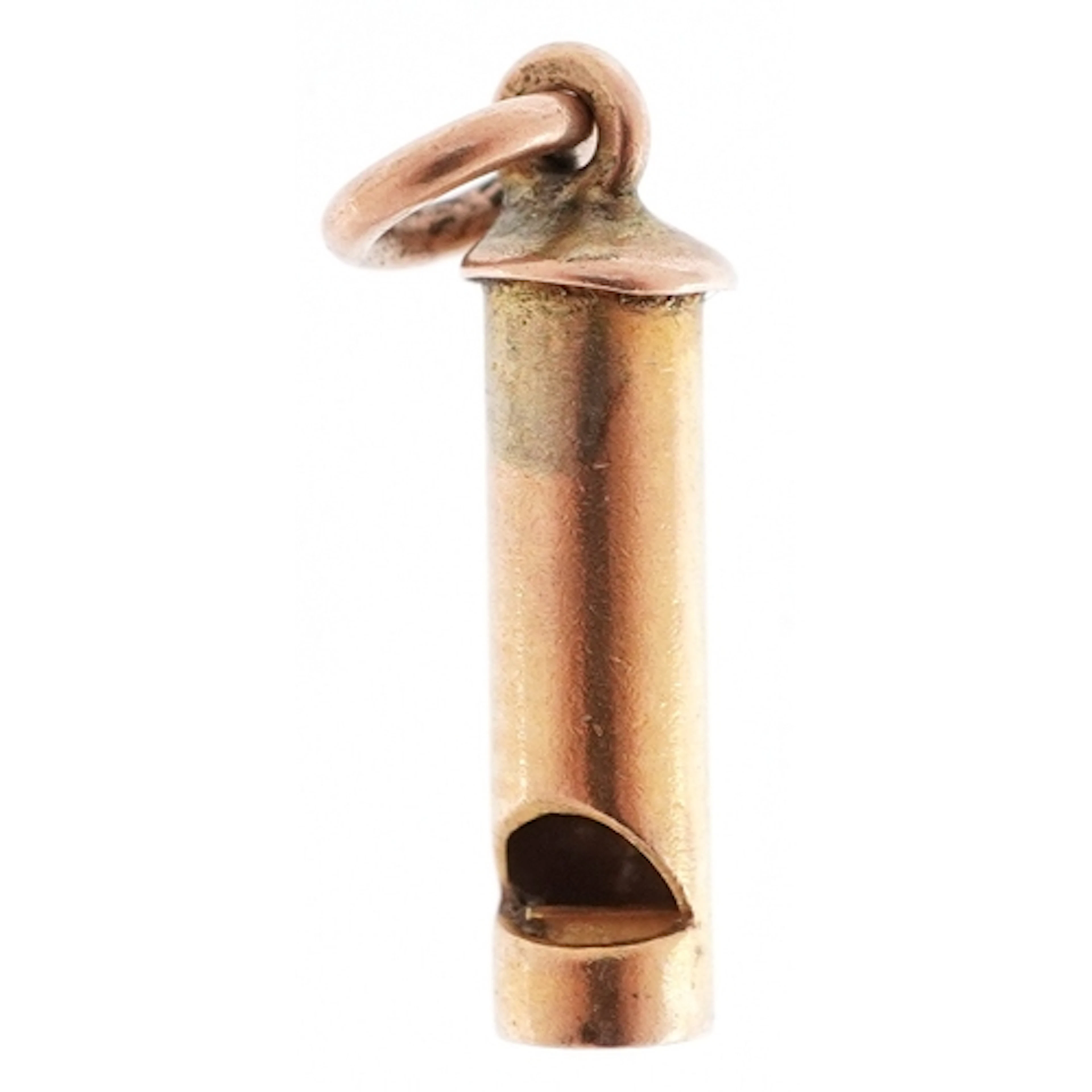 Unmarked gold charm in the form of a whistle, 1.4cm in lengt...