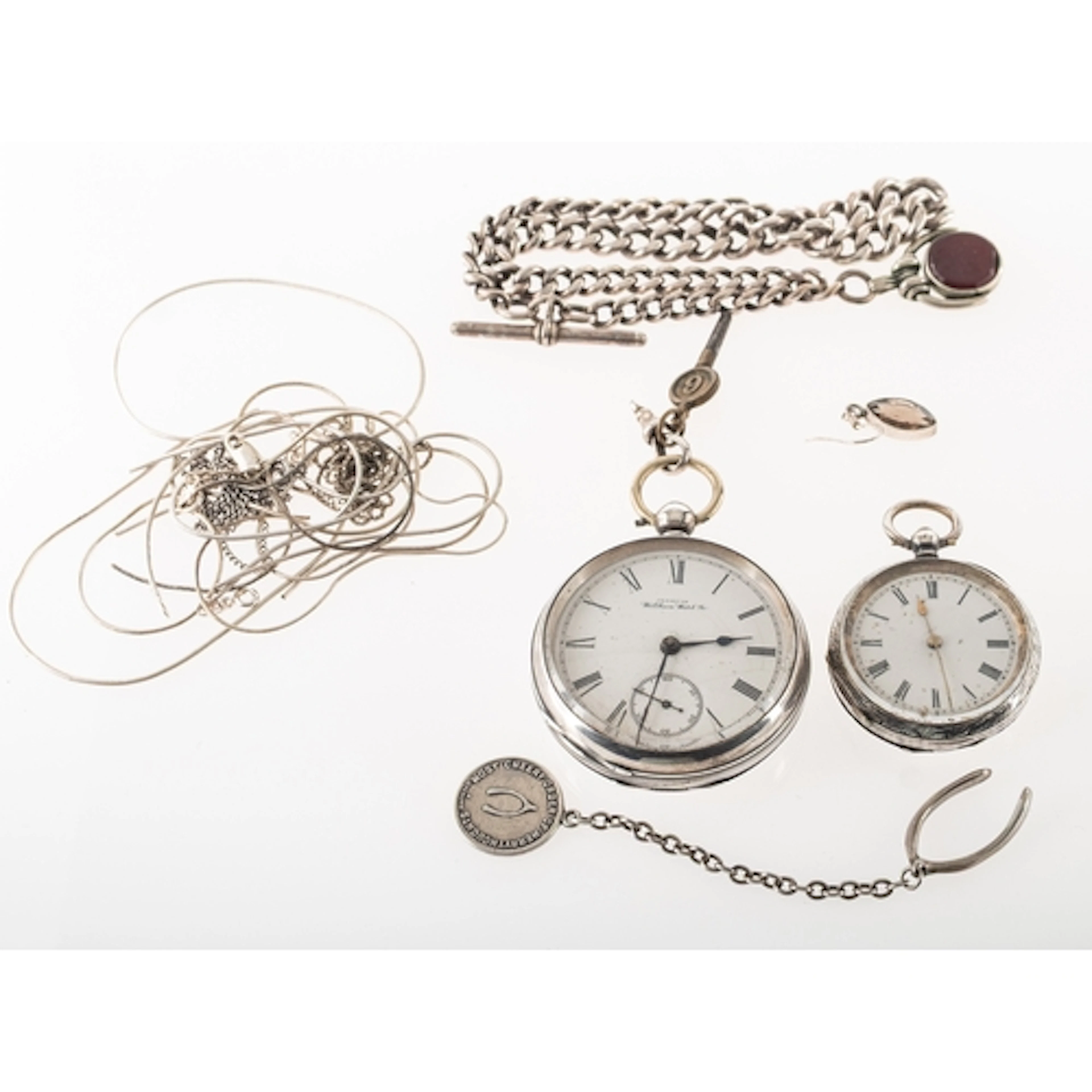 American Waltham Watch Co a silver open-faced pocket watch t...