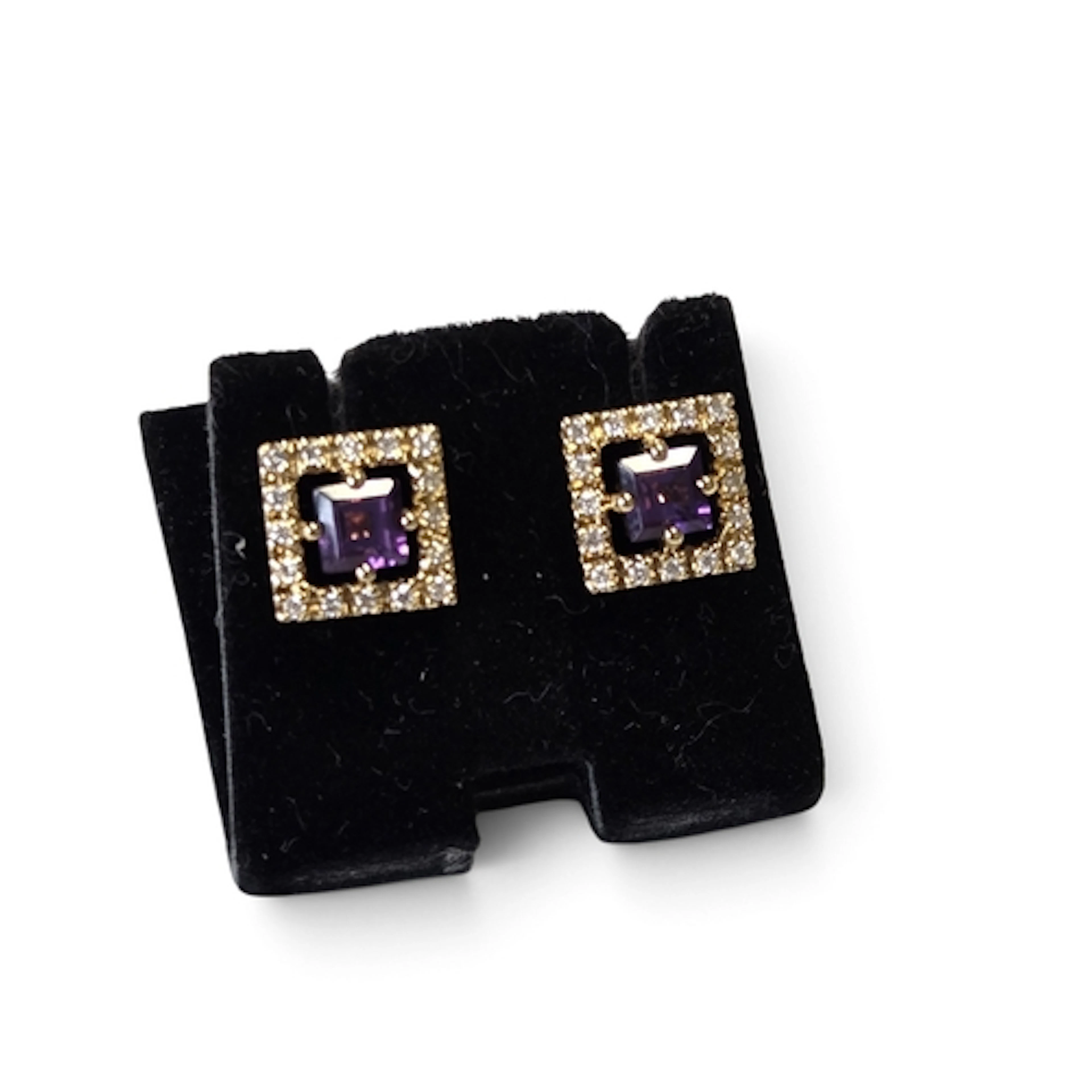 A fabulous pair if 18ct Yellow and White Gold Diamond and Am...