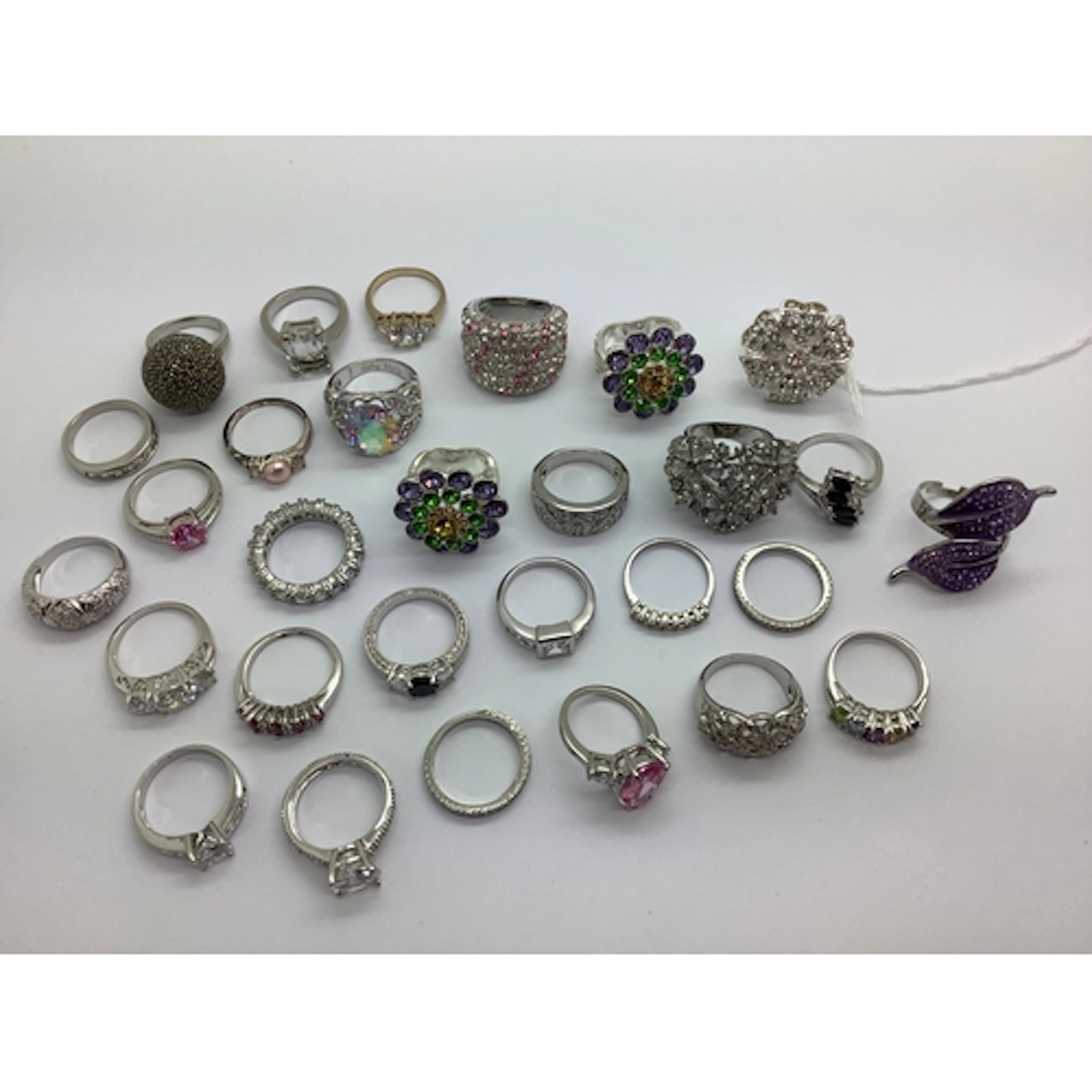 A Collection of Assorted Costume Dress Rings, includng clust...