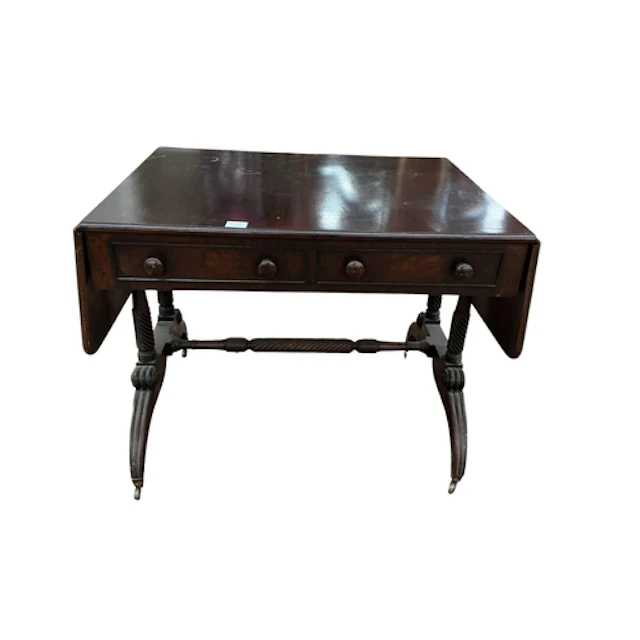 A Regency mahogany sofa table, width 93cm, depth 72cm, heigh...