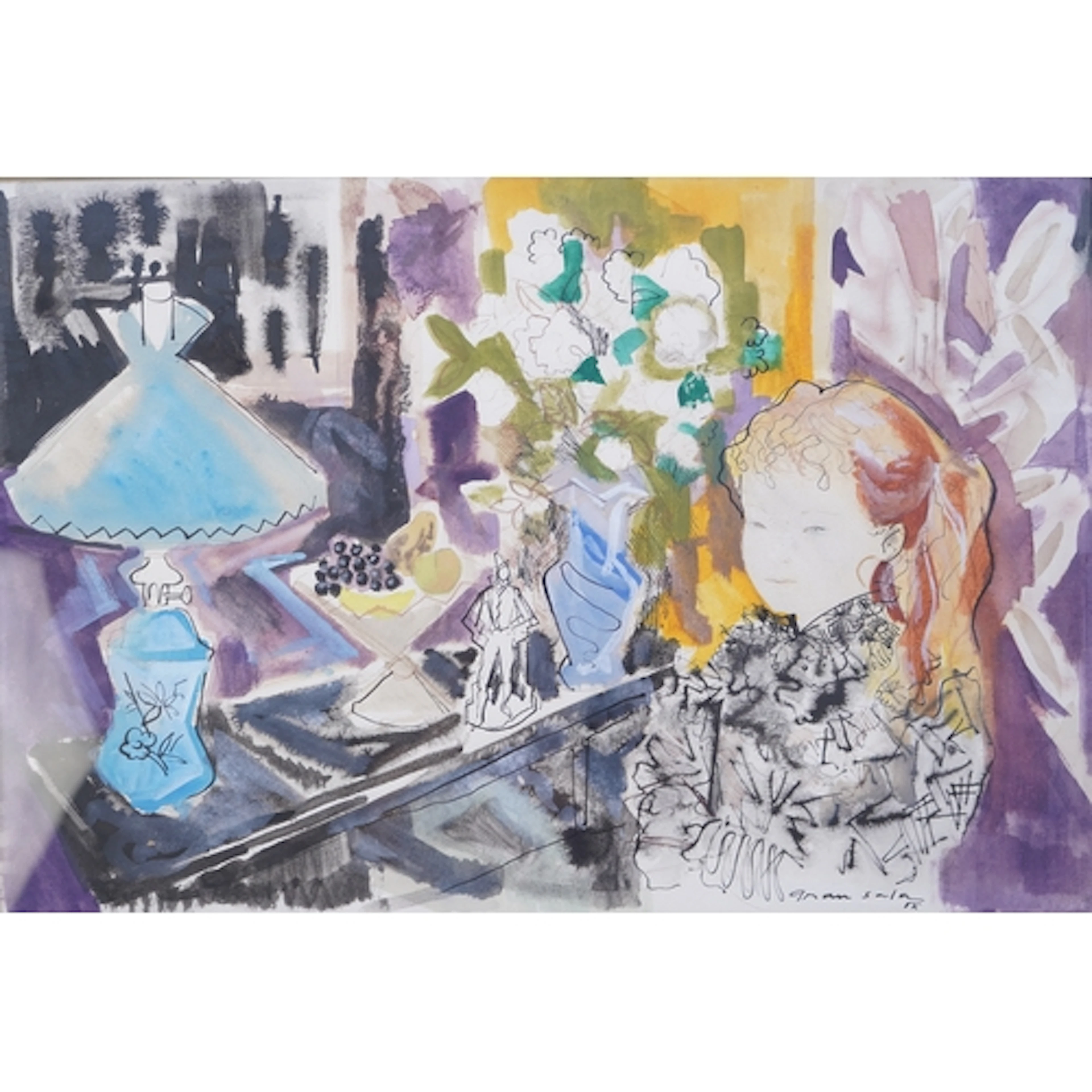 § § Emilio Grau-Sala (1911-1975), Girl with red hair in an i...