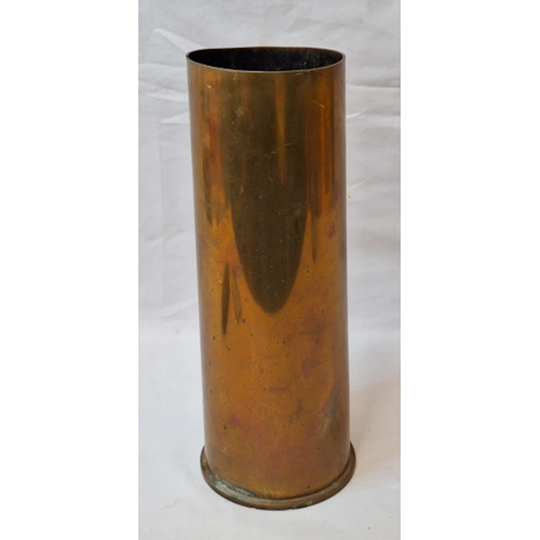 Vintage Brass Artillery Shell Case, marked to base, MRH 46 3...