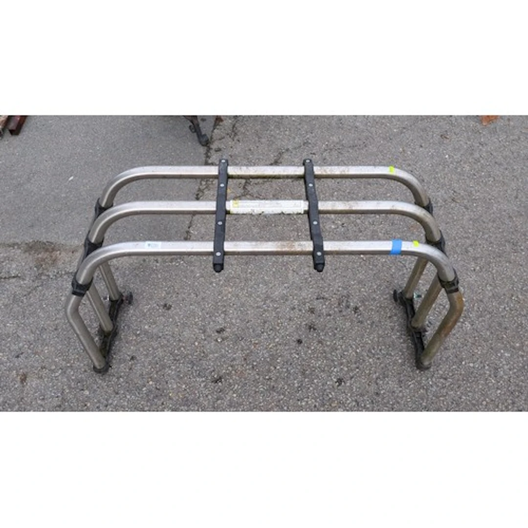 Rear-mounted bicycle carrier of tubular alloy construction, ...