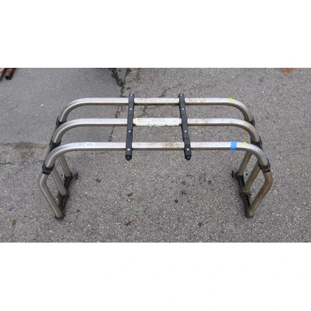 Rear-mounted bicycle carrier of tubular alloy construction, ...