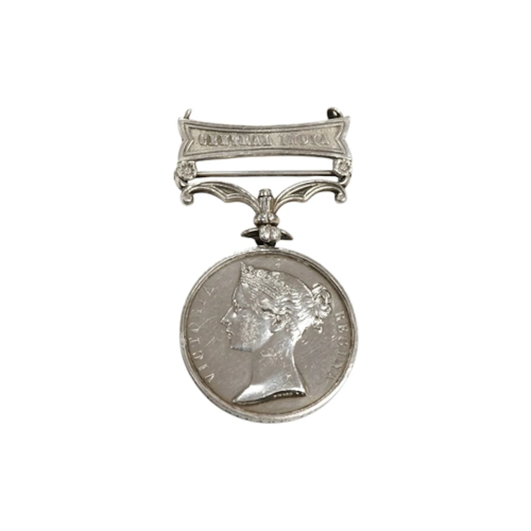An Indian Mutiny medal 1857-1858 awarded to Lt. R, A, W.C, S...