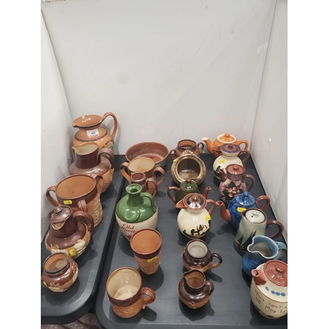 A collection of Doulton Lambeth stoneware Jugs, Bowl by Anni...