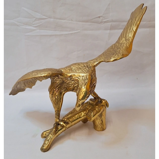 Vintage Large Brass Sculpture Eagle perched on a branch appr...