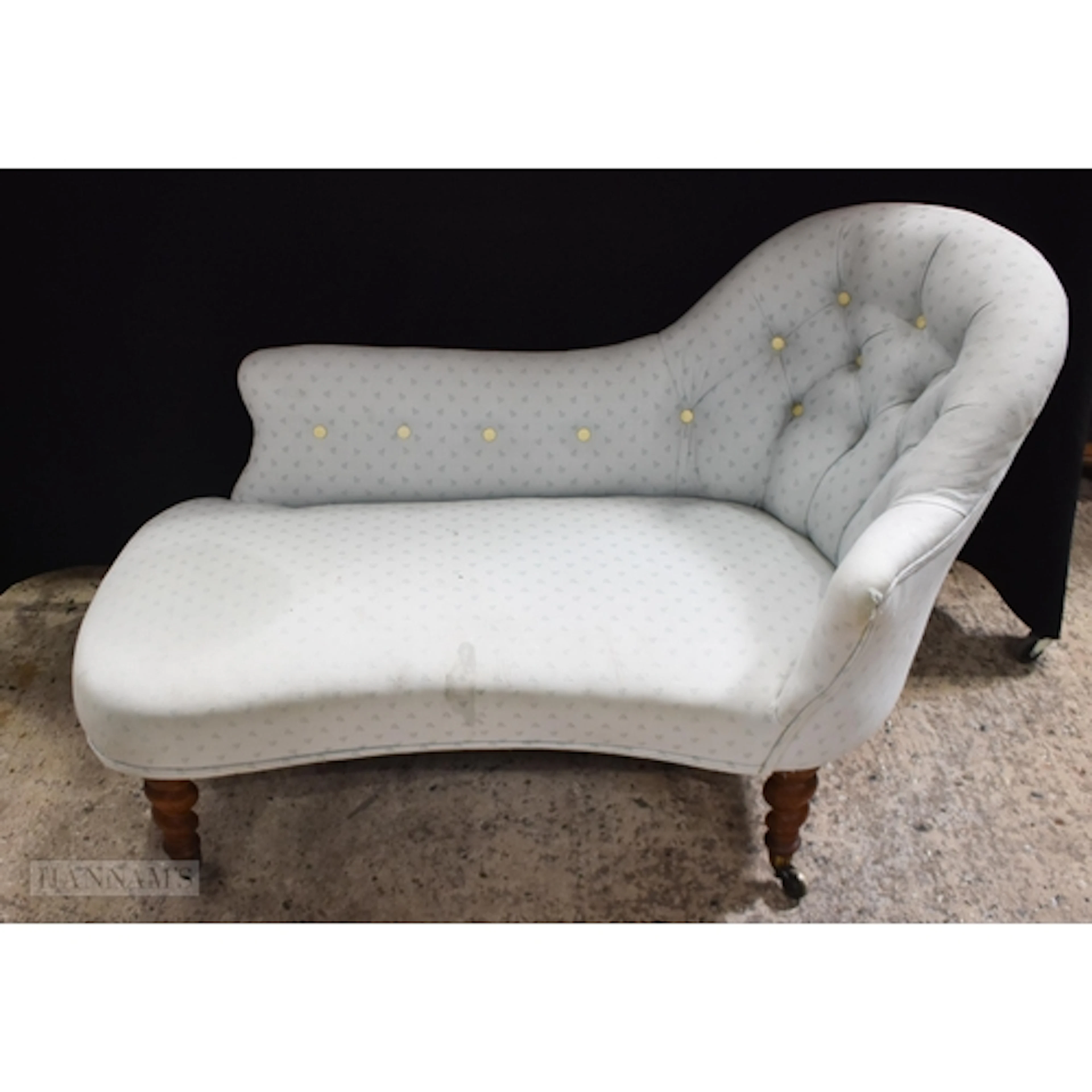 An antique upholstered Chaise Lounge 76 x 120cm