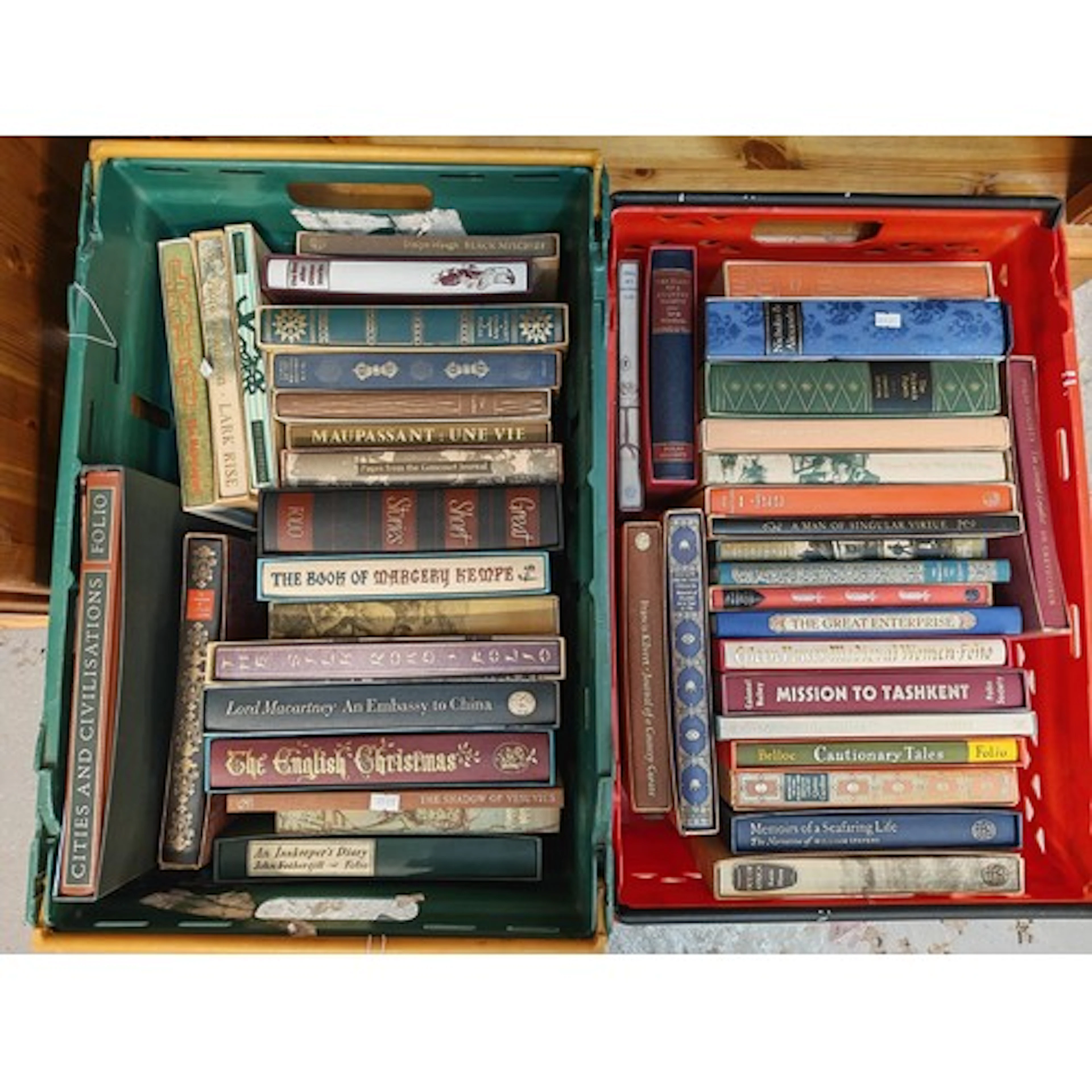 Two crates of Folio Society books to include: Charles Dicken...