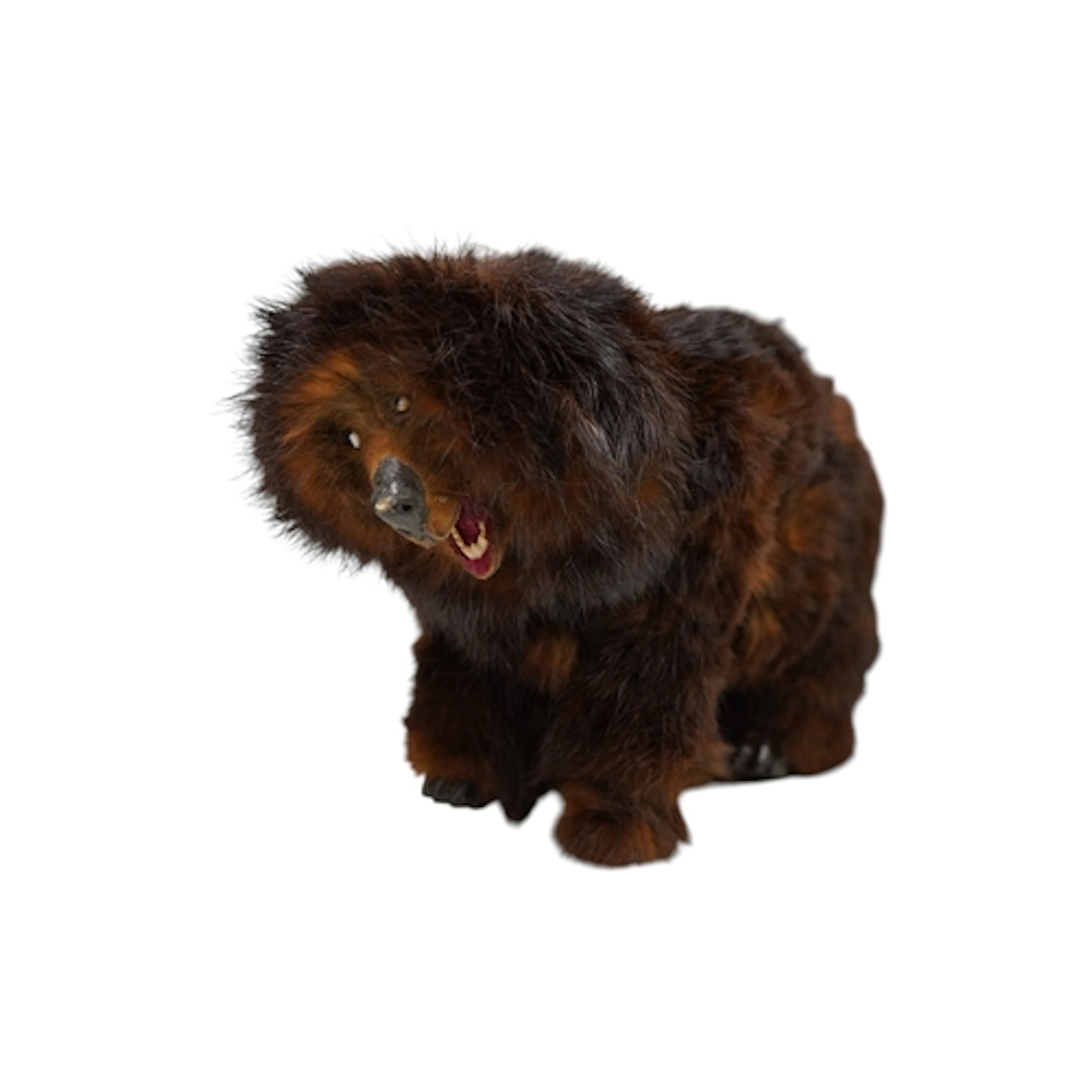 A brown plush Bear automaton, early 20th century, length 22c...