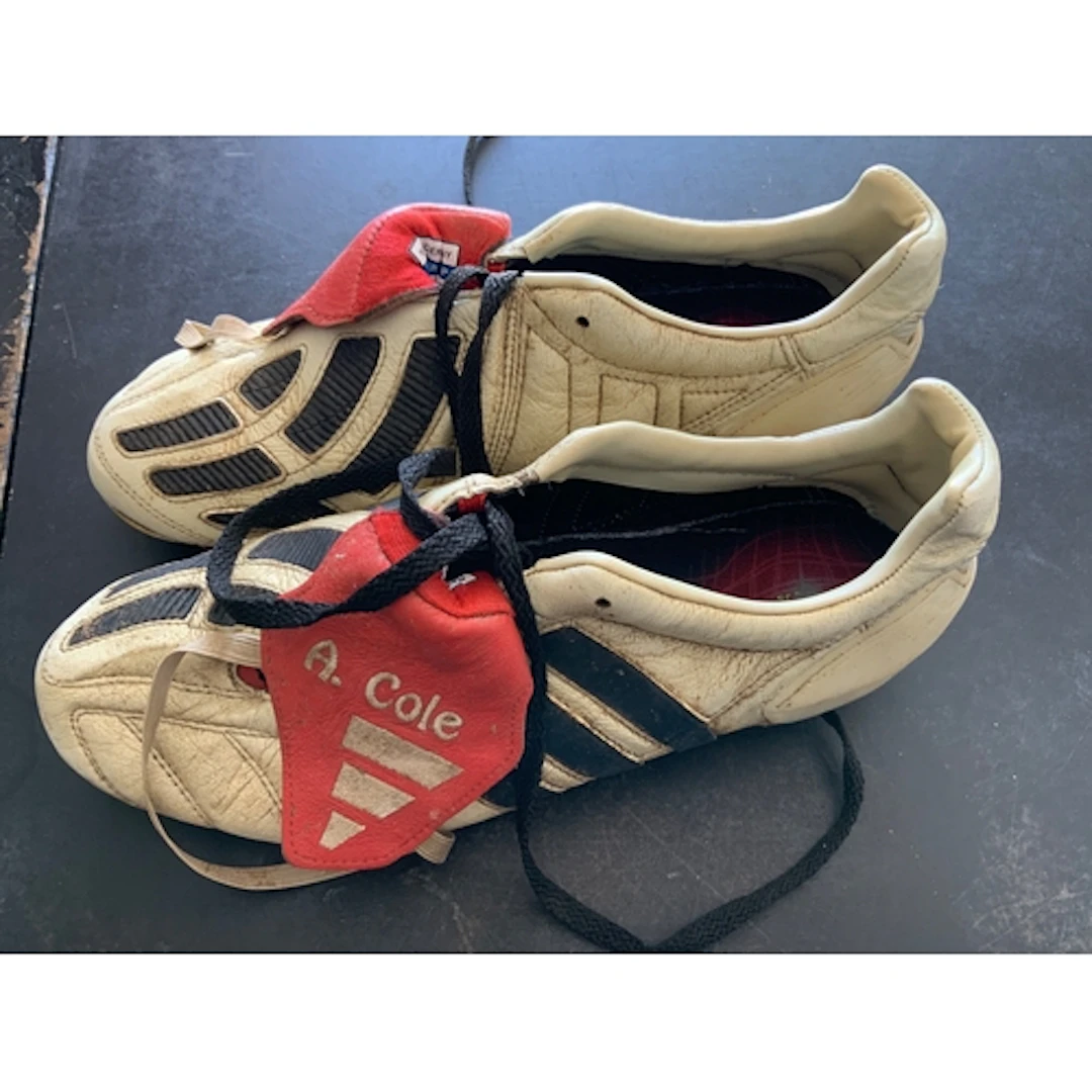 Ashley Cole Arsenal Match Worn Football Boots: Adidas white ...