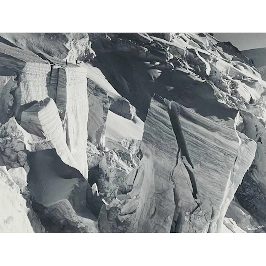 R. GAY-COUTTET (1925-2002) Crevass at Mont Blanc Monochrome ...