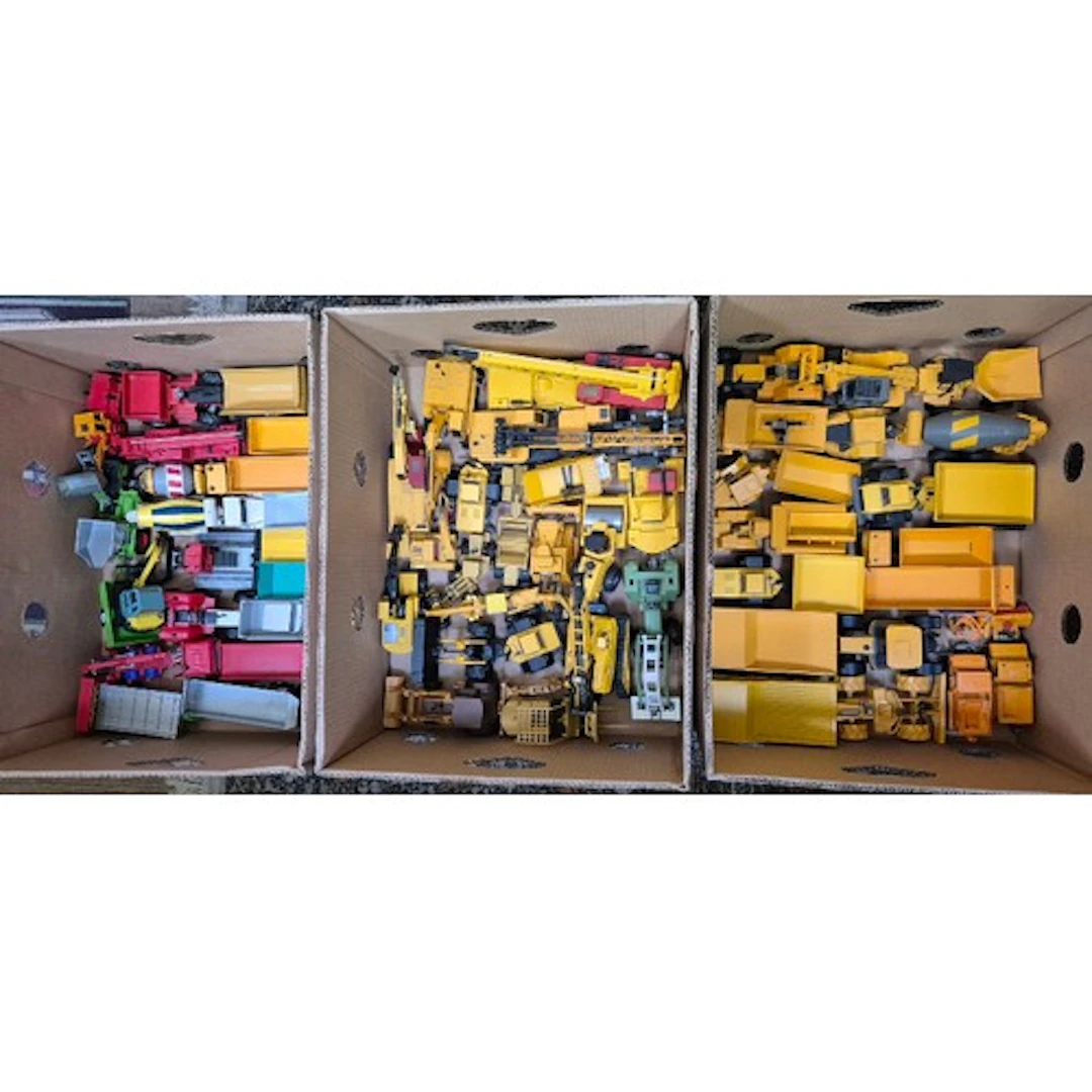 Three boxes of assorted model vehicles to include Joal, Tonk...