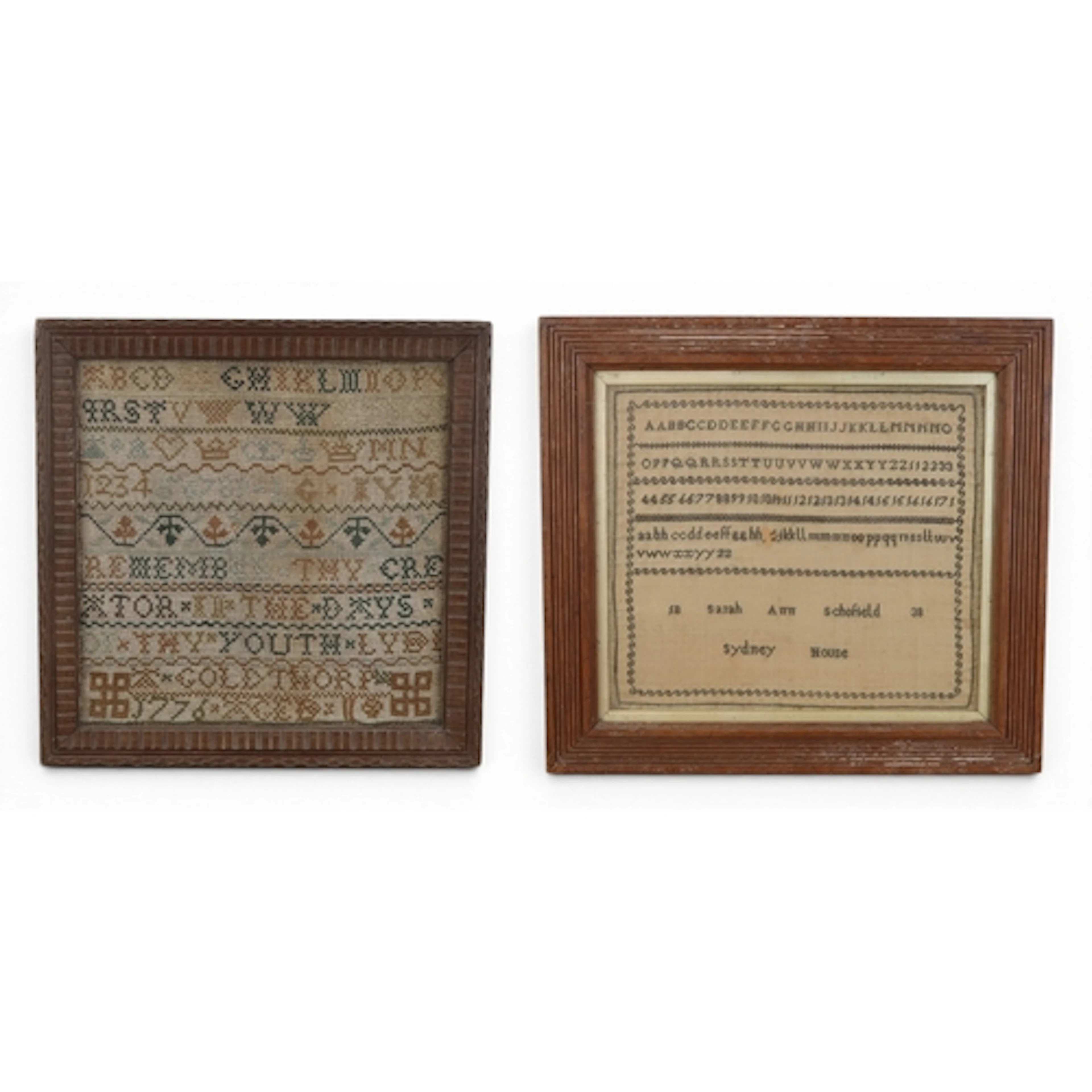 A GEORGE III NEEDLEWORK SAMPLER Worked by A. (?) Goldthorp, ...