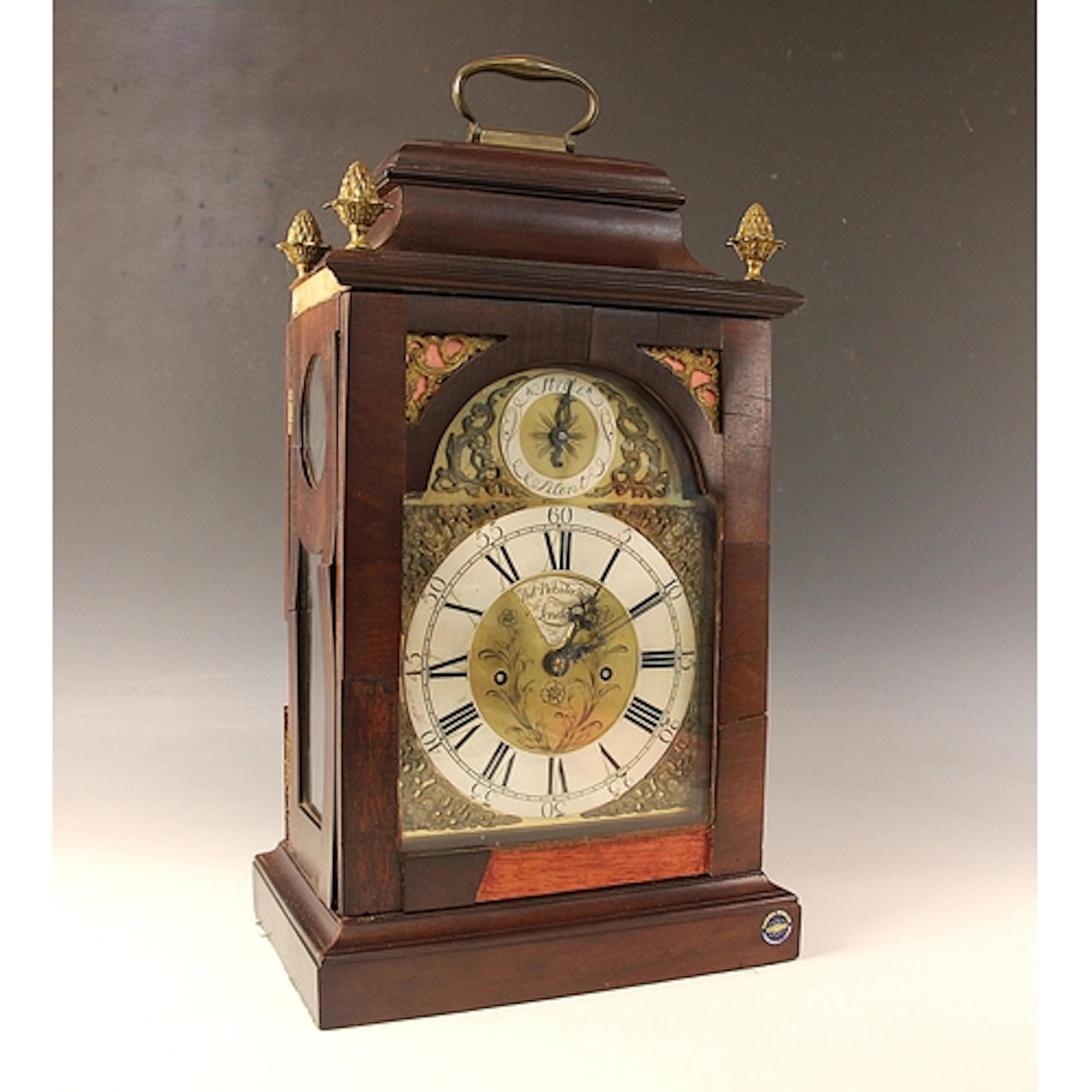 A Regency style mahogany cased bracket clock, the architectu...