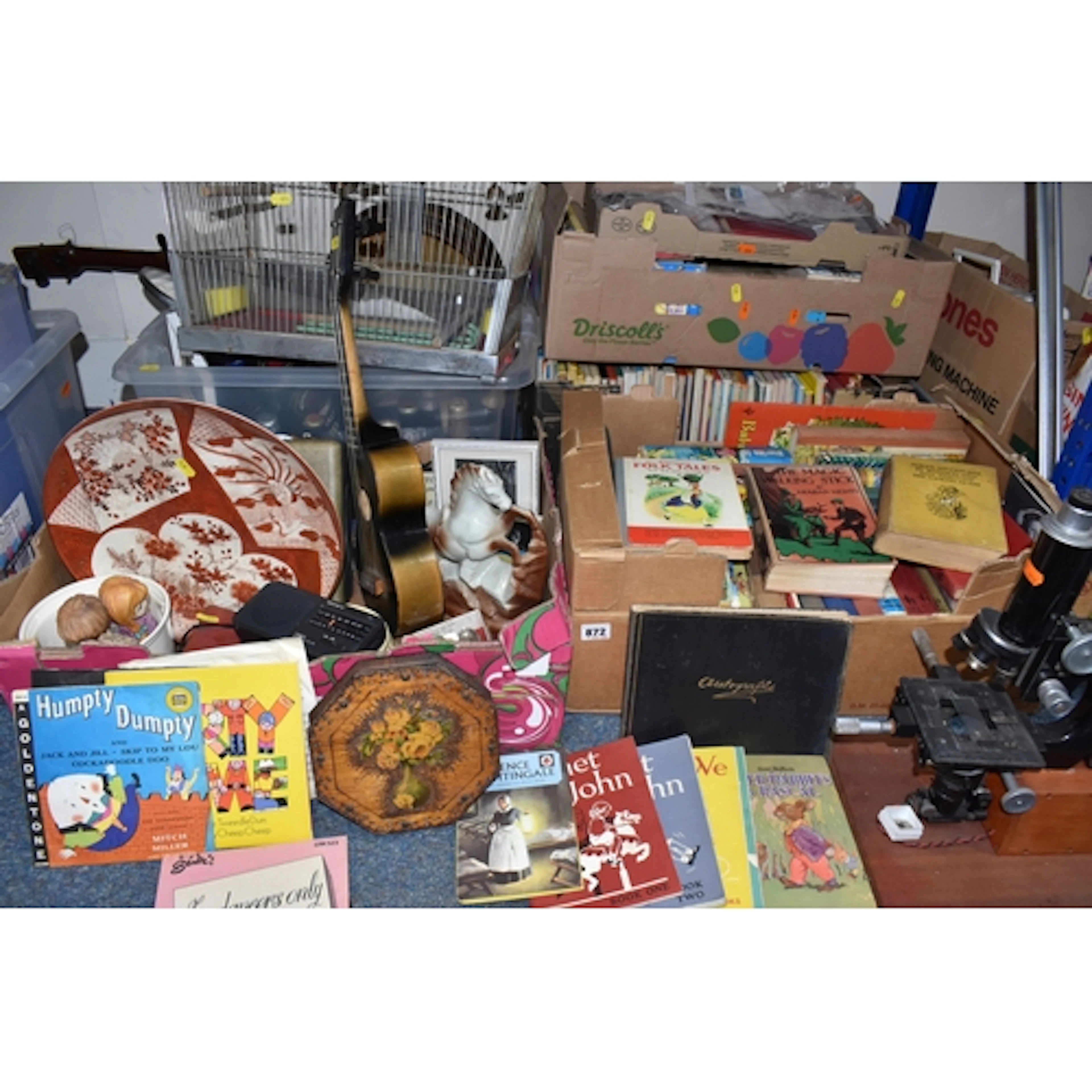 FIVE BOXES AND LOOSE BOOKS AND MISCELLANEOUS, approximately ...