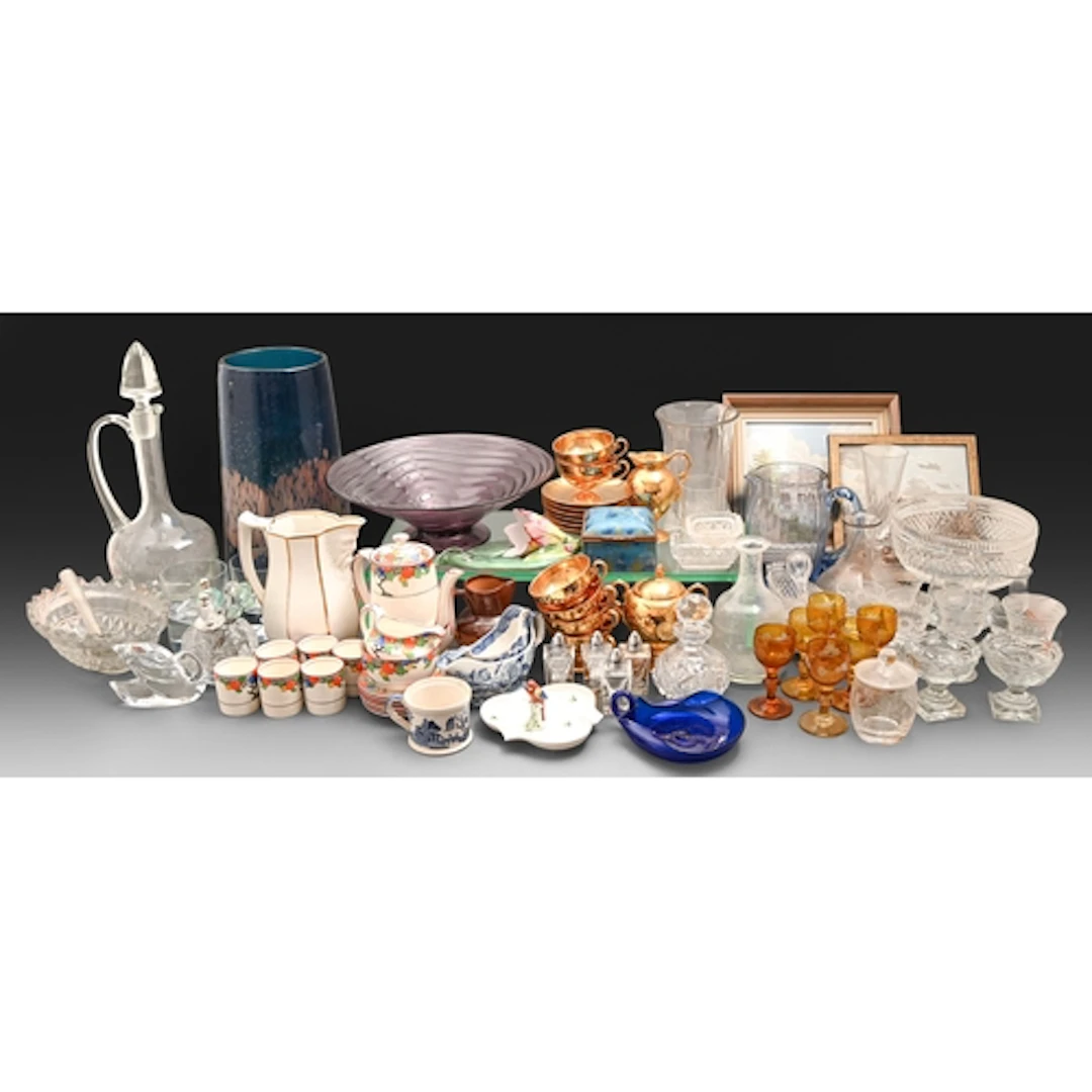Miscellaneous glass and ceramics, 19th c and later, to inclu...