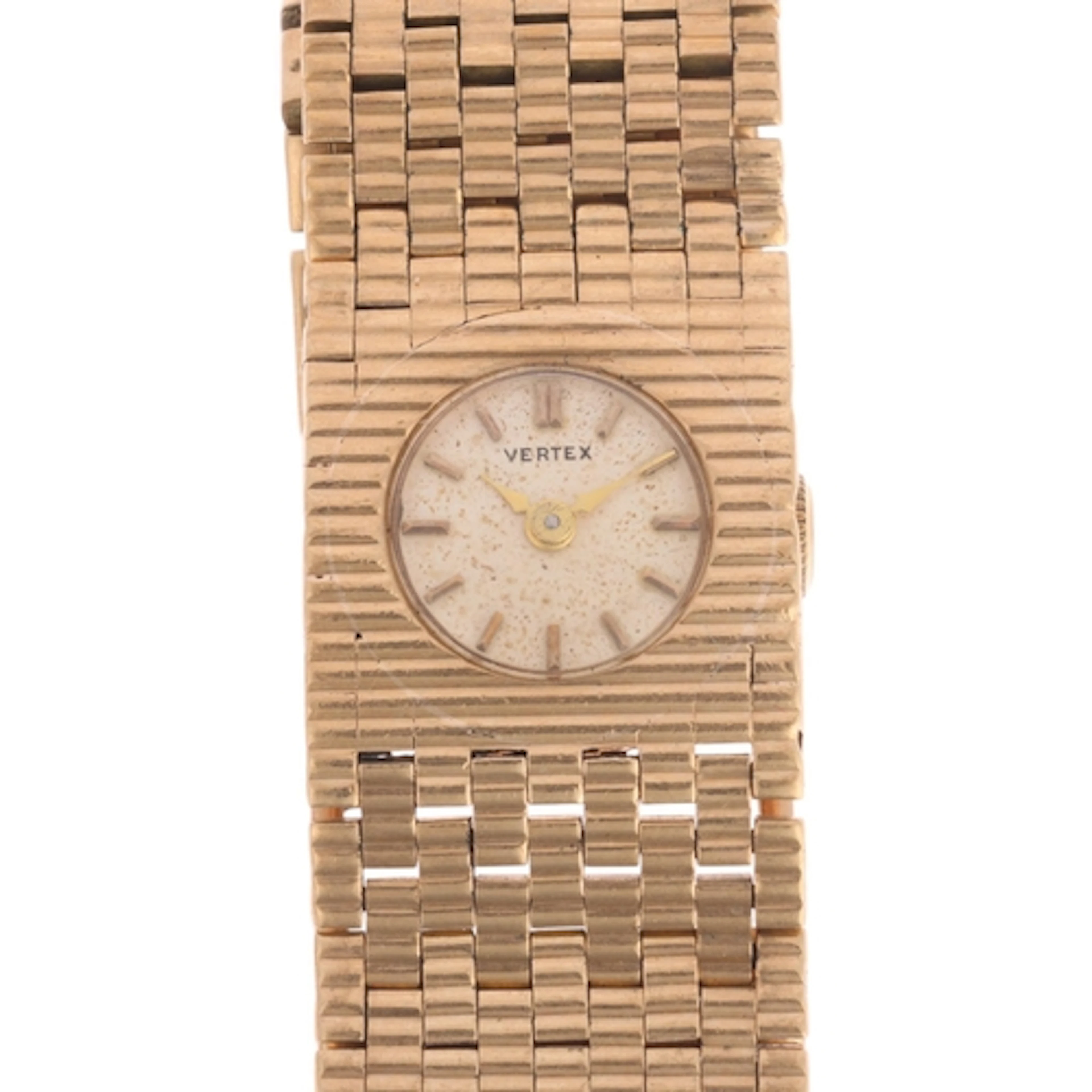 VERTEX - a lady's Vintage 9ct gold mechanical bracelet watch...