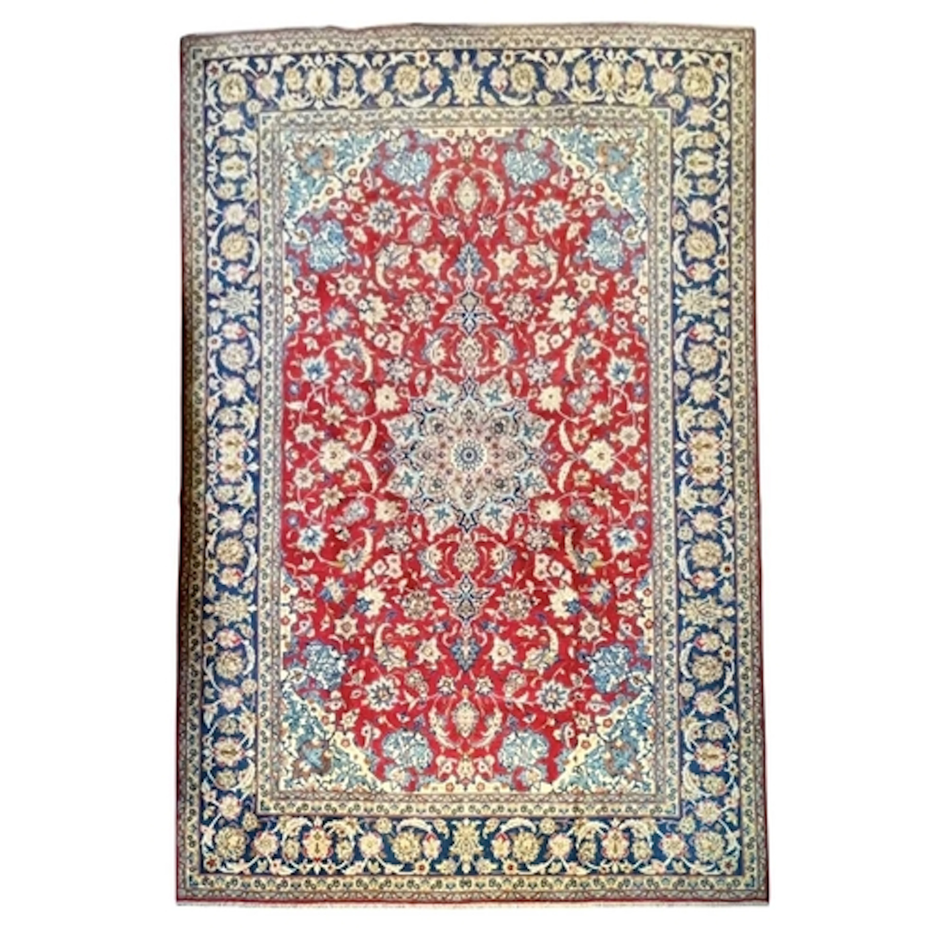 A 20th century Central Persian Islamic Isfahan hand woven wo...