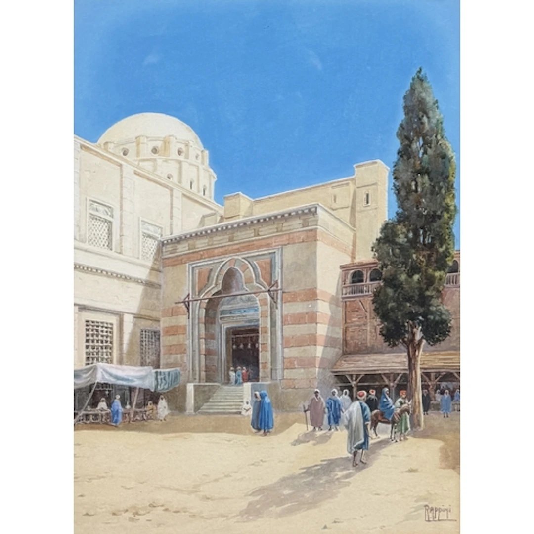 VITTORIO RAPPINI (ITALIAN 1877-1939): FIGURES IN A CITY WITH...