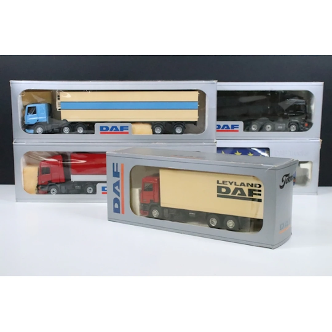 Five boxed 1/50 Tekno DAF Trucks diecast models to include D...